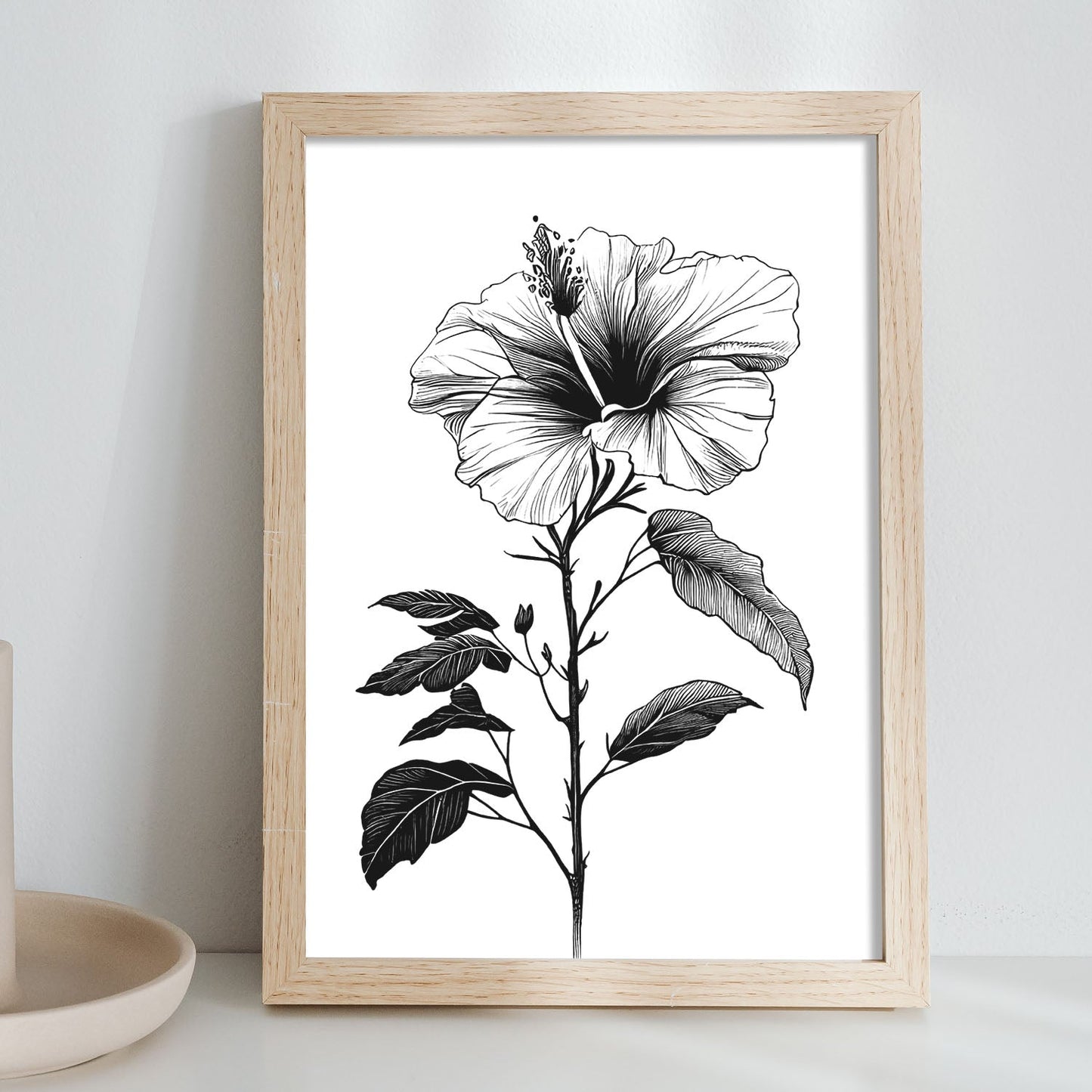 Lámina Nacnic Minimalista de Hibisco en Linea_2