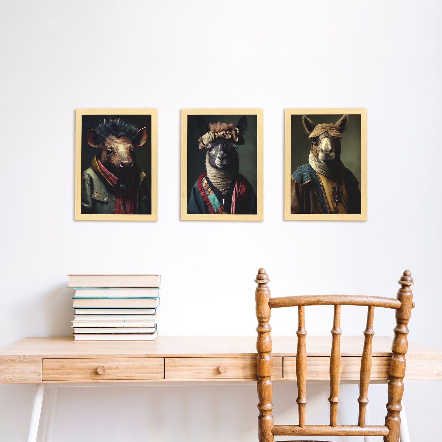 Nacnic Human Animal Camel Llama Wild Boar. Estampados de arte de pared estético para el diseño de dormitorio o sala de estar-Artwork-Nacnic-Nacnic Estudio SL