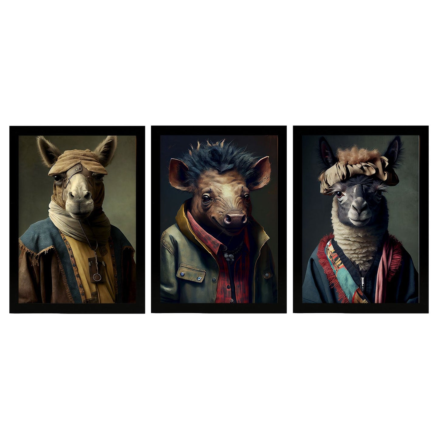 Nacnic Human Animal Camel Llama Wild Boar. Estampados de arte de pared estético para el diseño de dormitorio o sala de estar-Artwork-Nacnic-A4-Sin marco-Nacnic Estudio SL