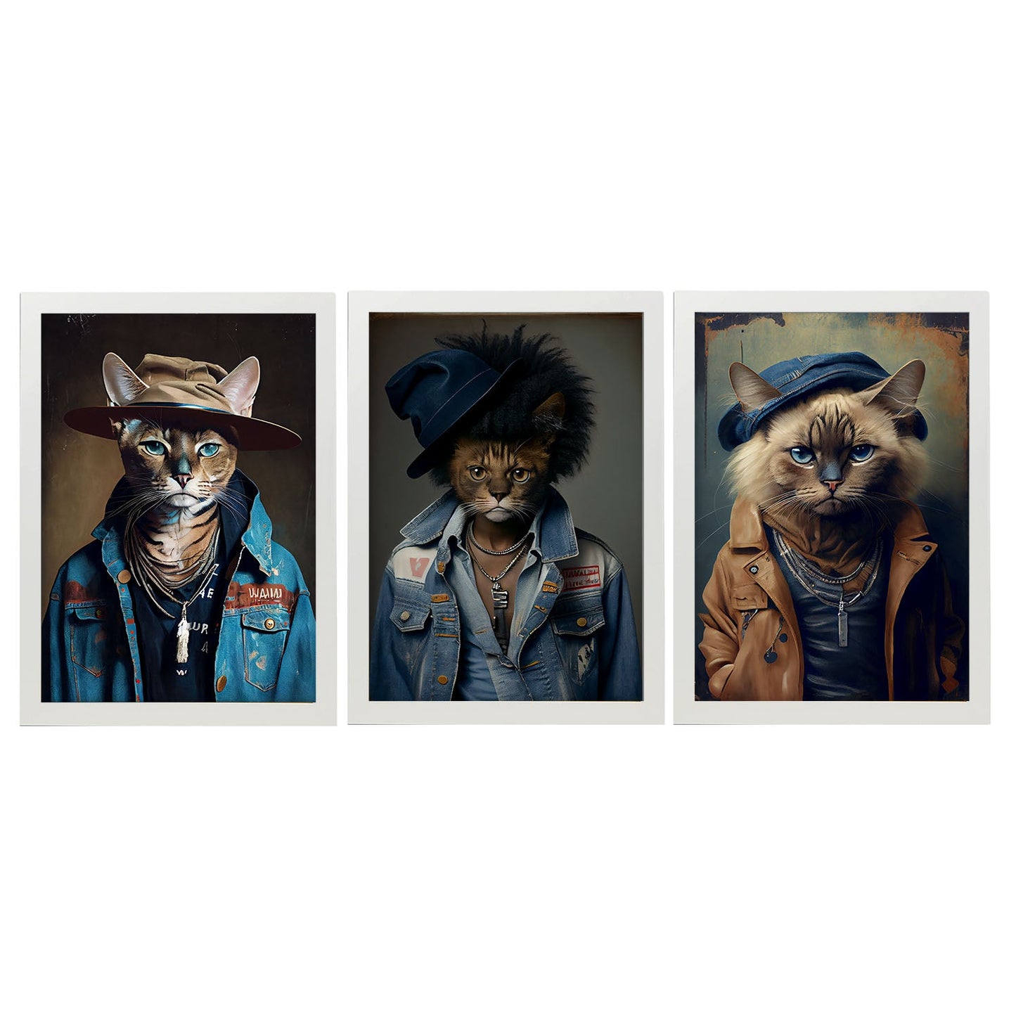 Nacnic Human Animal Cat Havana Munchkin. Estampados de arte de pared estético para el diseño de dormitorio o sala de estar-Artwork-Nacnic-A4-Marco Blanco-Nacnic Estudio SL