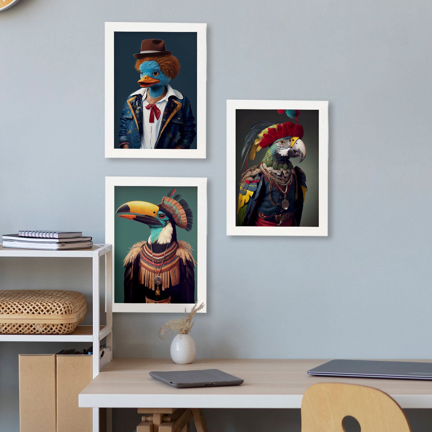Nacnic Human Animal Duck Parrot Toucan. Estampados de arte de pared estético para el diseño de dormitorio o sala de estar-Artwork-Nacnic-Nacnic Estudio SL