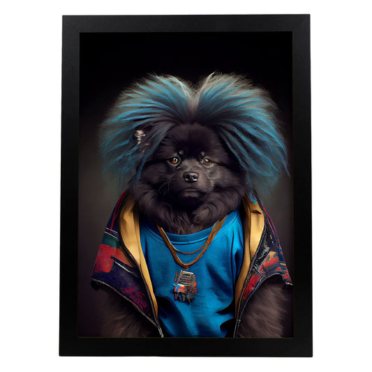 Nacnic Keeshond vestido con ropa humana. Estampados de arte de pared estético para el diseño de dormitorio o sala de estar.-Artwork-Nacnic-A4-Sin marco-Nacnic Estudio SL