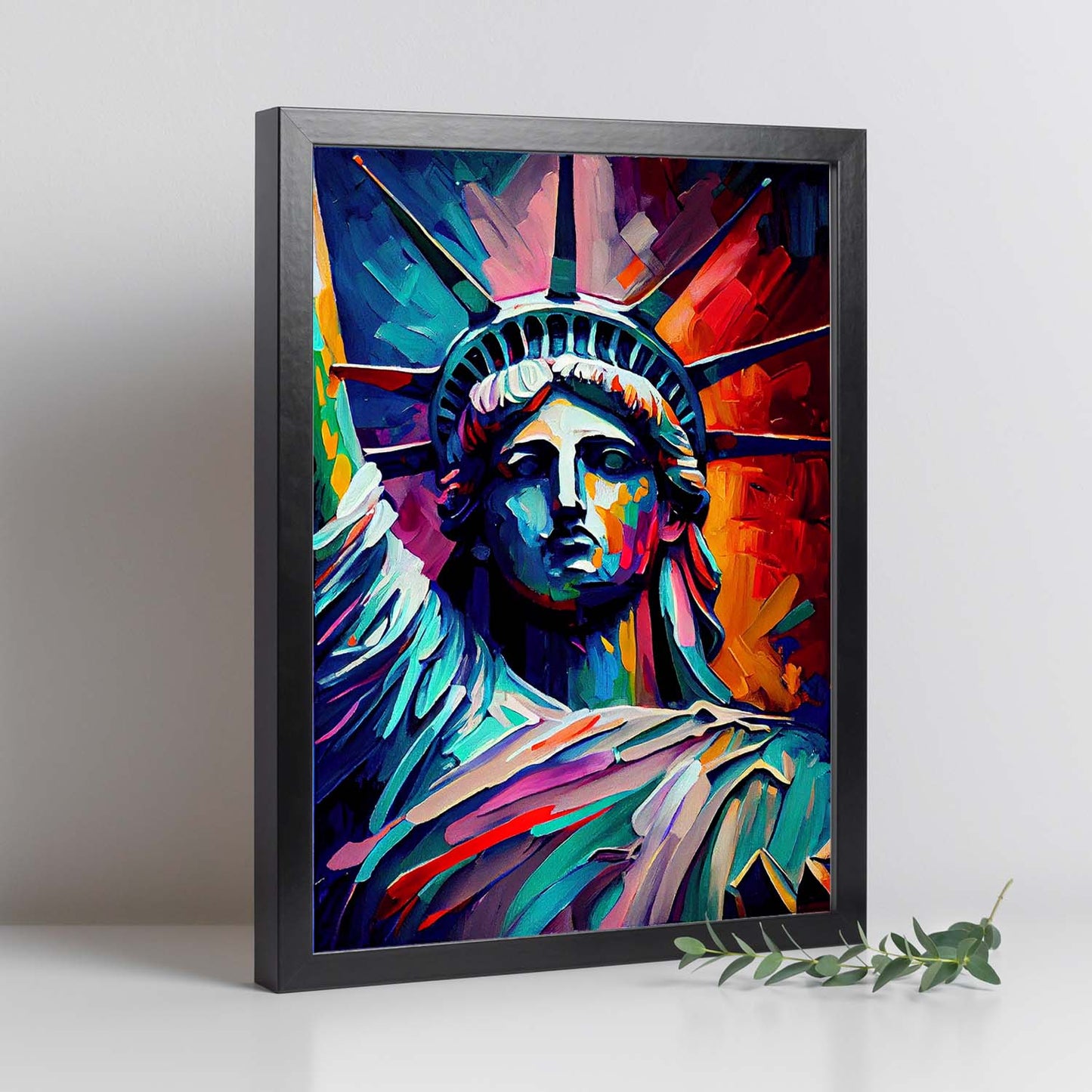 Nacnic La Estatua de la Libertad de Nueva York, el petróleo de los Estados Unidos, Pai. Estampados de arte de pared estético para el diseño de dormitorio o sala de estar.-Artwork-Nacnic-Nacnic Estudio SL