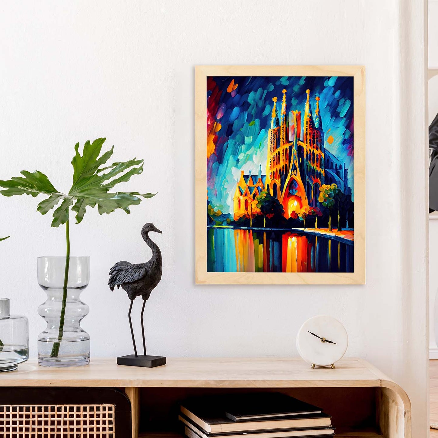 Nacnic La Sagrada Familia Barcelona España Pintura al óleo Brus. Estampados de arte de pared estético para el diseño de dormitorio o sala de estar.-Artwork-Nacnic-Nacnic Estudio SL