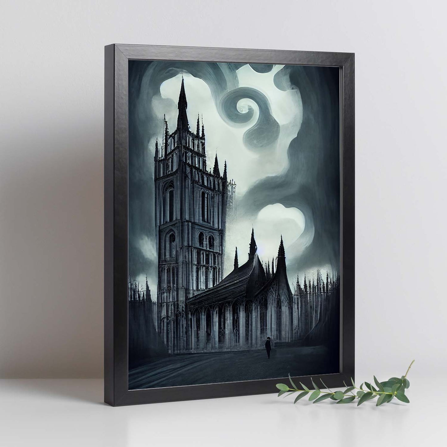 Nacnic Lámina Abadía de Westminster Decidido al estilo de T. Burton. Ilustraciones de monumentos, ciudades, paises inspiradas en arte gótico y oscuro. Diseño y Decoración de Interiores.-Artwork-Nacnic-Nacnic Estudio SL