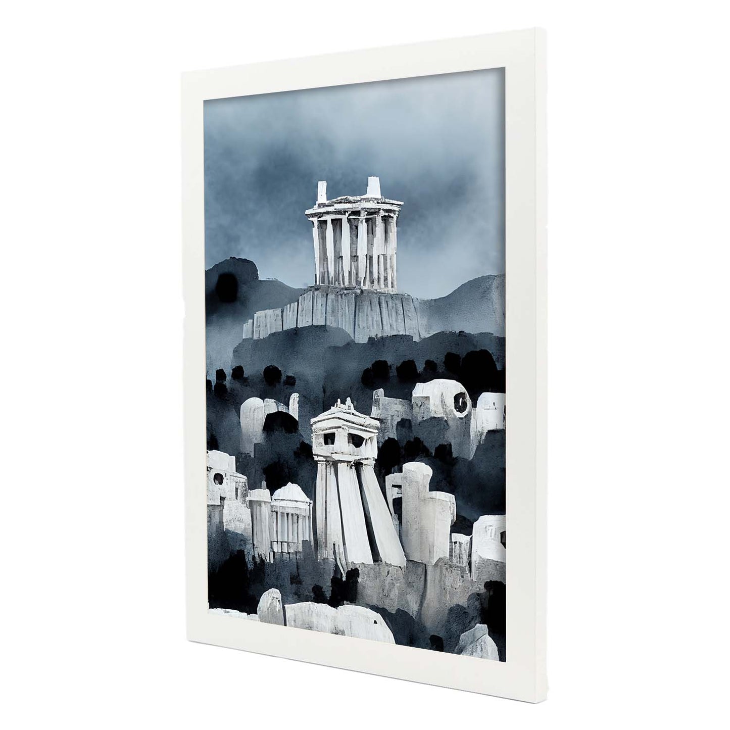Nacnic Lámina Acrópolis Humilde al estilo de T. Burton. Ilustraciones de monumentos, ciudades, paises inspiradas en arte gótico y oscuro. Diseño y Decoración de Interiores.-Artwork-Nacnic-Nacnic Estudio SL