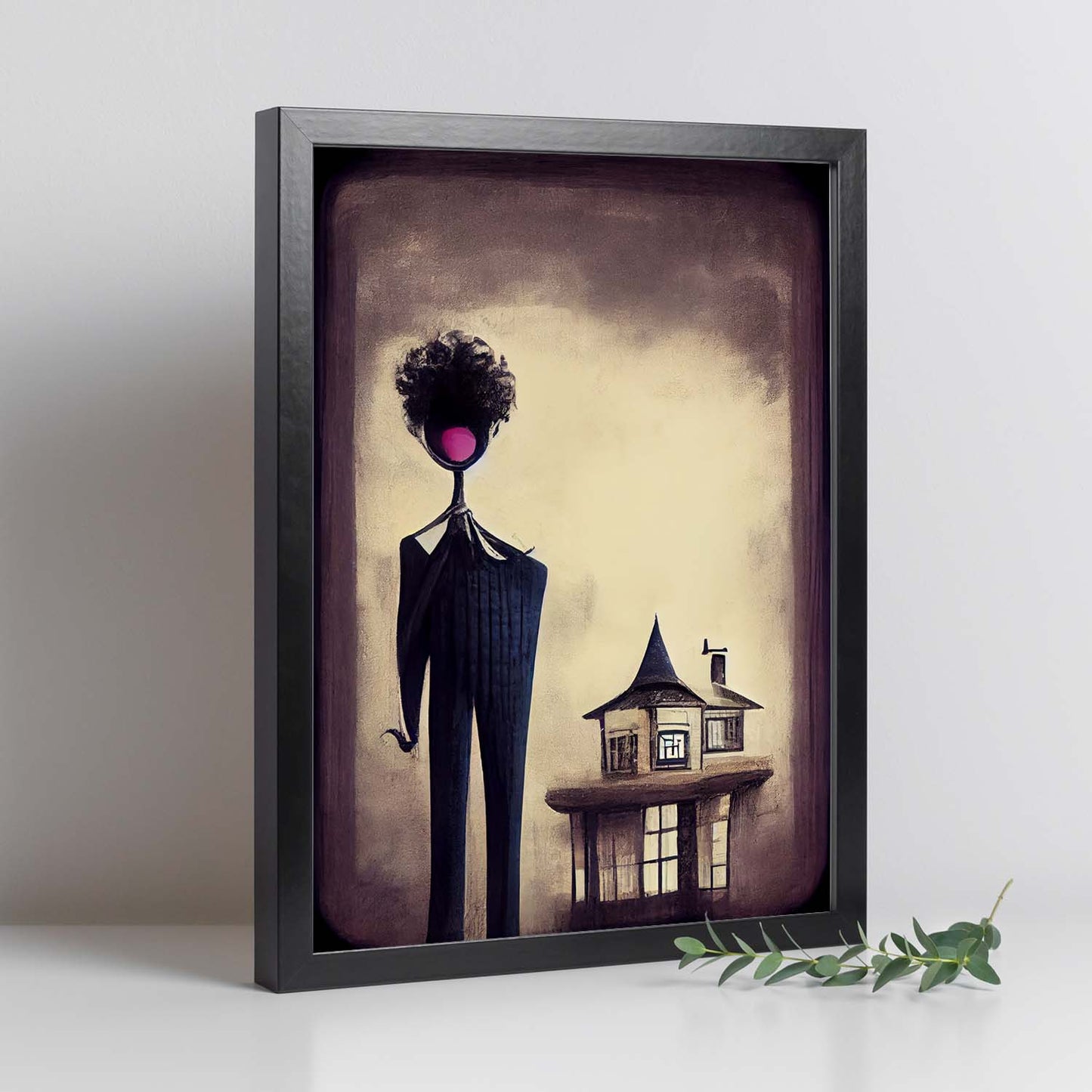 Nacnic Lámina Agente inmobiliario Creativo al estilo de T. Burton. Ilustraciones de profesiones y oficios inspiradas en arte gótico y oscuro. Diseño y Decoración de Interiores.-Artwork-Nacnic-Nacnic Estudio SL