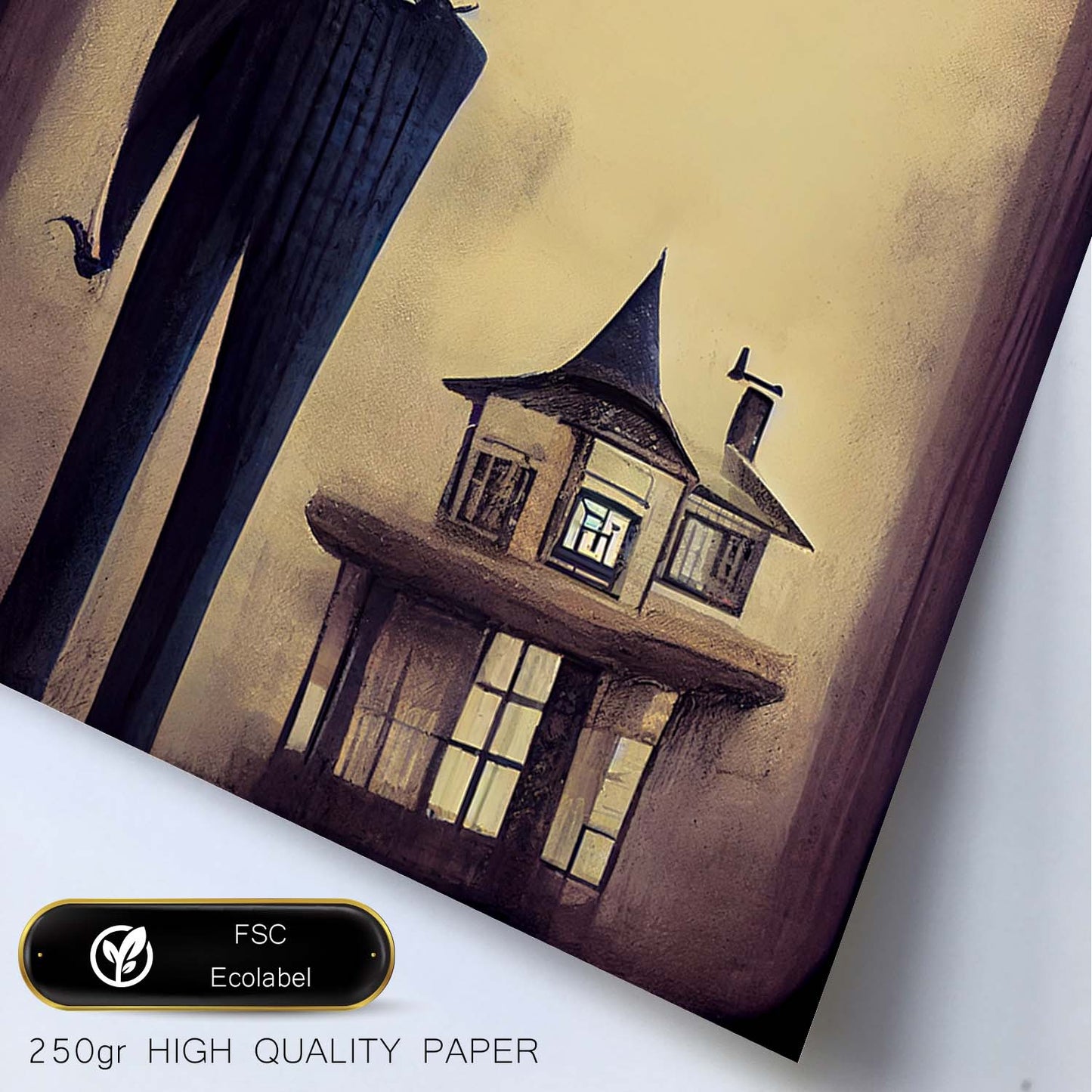 Nacnic Lámina Agente inmobiliario Creativo al estilo de T. Burton. Ilustraciones de profesiones y oficios inspiradas en arte gótico y oscuro. Diseño y Decoración de Interiores.-Artwork-Nacnic-Nacnic Estudio SL