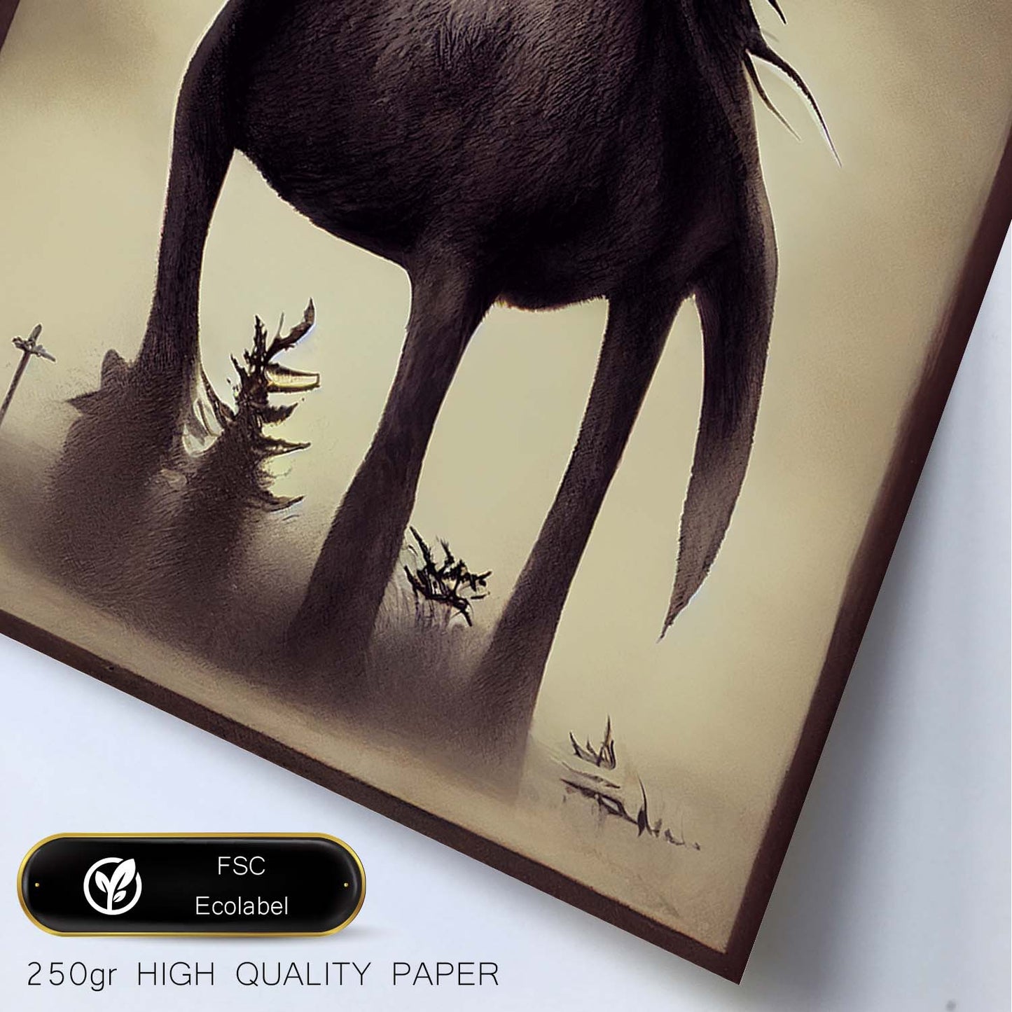 Nacnic Lámina Alce Cooperativo estilo T. Burton. Ilustraciones y pósters de animales inspirados en el arte gótico y oscuro de Burton. Diseño y Decoración de Interiores.-Artwork-Nacnic-Nacnic Estudio SL