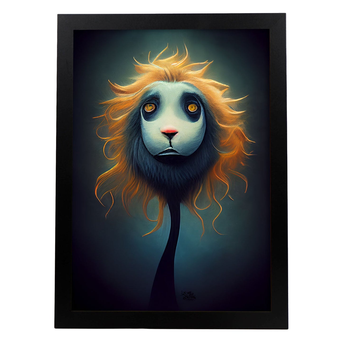 Nacnic Lámina Árbol léon Valiente estilo T. Burton. Ilustraciones y pósters de animales inspirados en el arte gótico y oscuro de Burton. Diseño y Decoración de Interiores.-Artwork-Nacnic-A4-Sin marco-Nacnic Estudio SL
