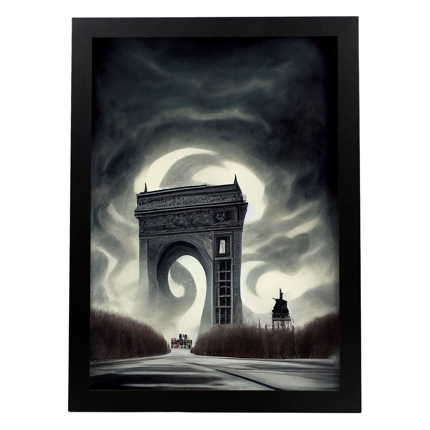 Nacnic Lámina Arco del triunfo Generoso al estilo de T. Burton. Ilustraciones de monumentos, ciudades, paises inspiradas en arte gótico y oscuro. Diseño y Decoración de Interiores.-Artwork-Nacnic-A4-Sin marco-Nacnic Estudio SL