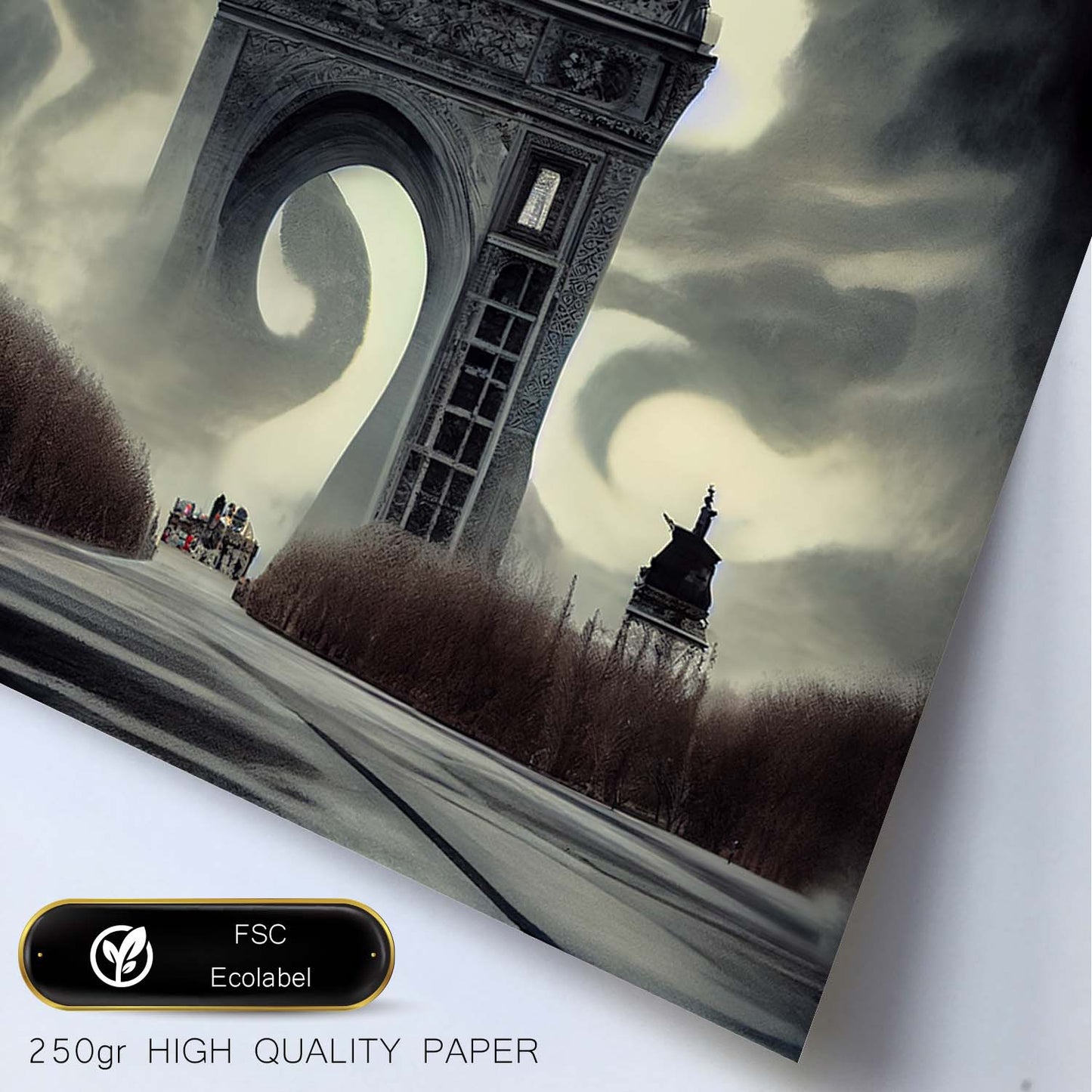 Nacnic Lámina Arco del triunfo Generoso al estilo de T. Burton. Ilustraciones de monumentos, ciudades, paises inspiradas en arte gótico y oscuro. Diseño y Decoración de Interiores.-Artwork-Nacnic-Nacnic Estudio SL