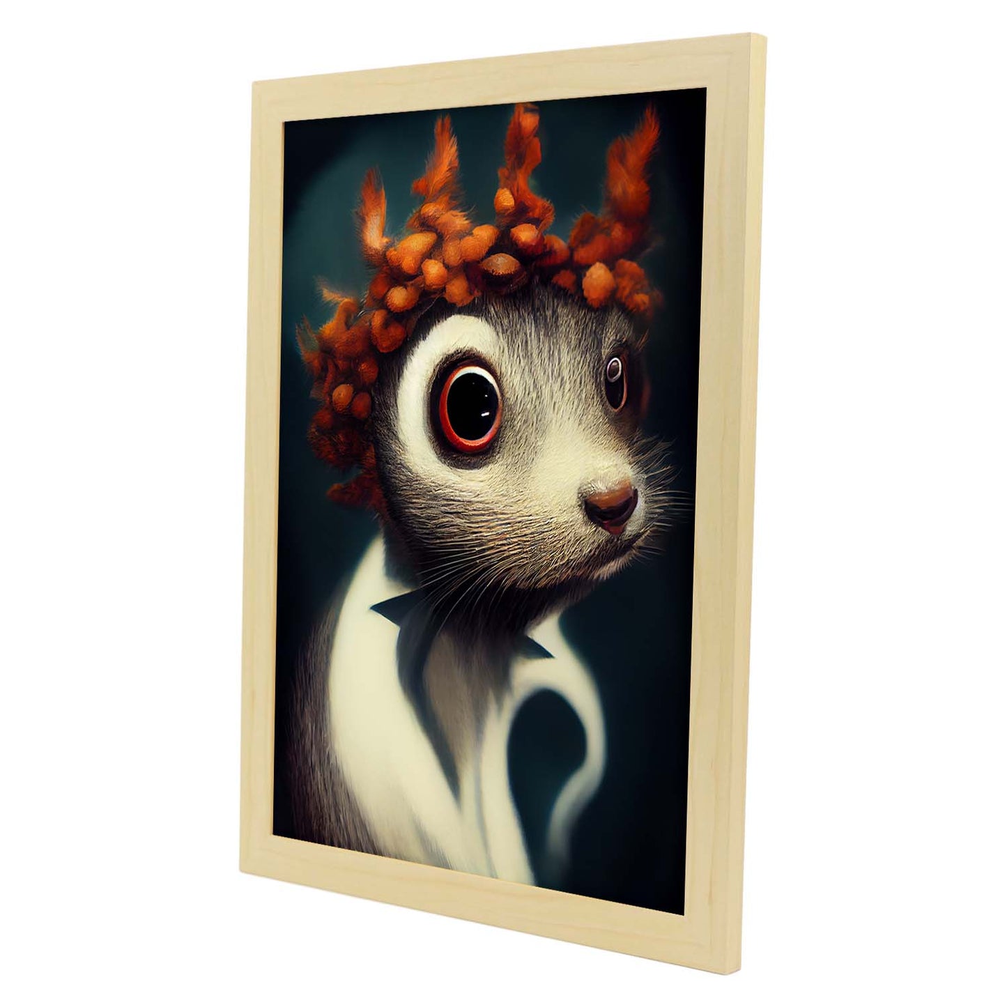 Nacnic Lámina Ardilla Compasivo estilo T. Burton. Ilustraciones y pósters de animales inspirados en el arte gótico y oscuro de Burton. Diseño y Decoración de Interiores.-Artwork-Nacnic-Nacnic Estudio SL