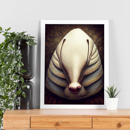 Nacnic Lámina Armadillo Audaz estilo T. Burton. Ilustraciones y pósters de animales inspirados en el arte gótico y oscuro de Burton. Diseño y Decoración de Interiores.-Artwork-Nacnic-Nacnic Estudio SL