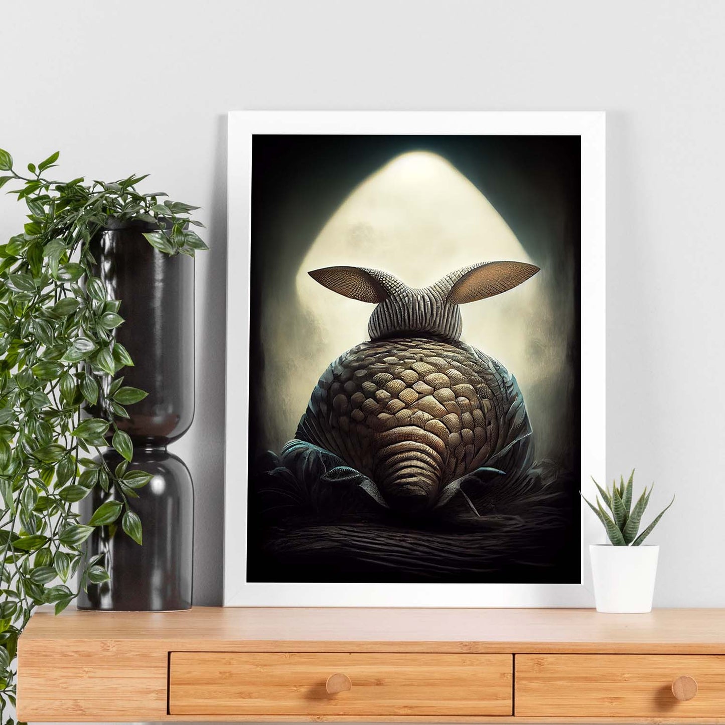 Nacnic Lámina Armadillo Generoso estilo T. Burton. Ilustraciones y pósters de animales inspirados en el arte gótico y oscuro de Burton. Diseño y Decoración de Interiores.-Artwork-Nacnic-Nacnic Estudio SL