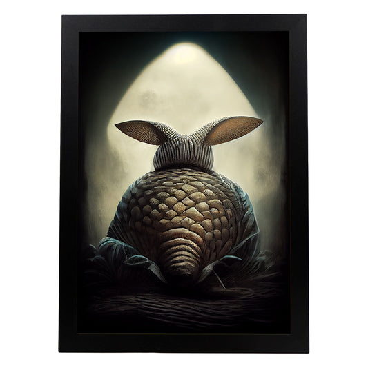 Nacnic Lámina Armadillo Generoso estilo T. Burton. Ilustraciones y pósters de animales inspirados en el arte gótico y oscuro de Burton. Diseño y Decoración de Interiores.-Artwork-Nacnic-A4-Sin marco-Nacnic Estudio SL