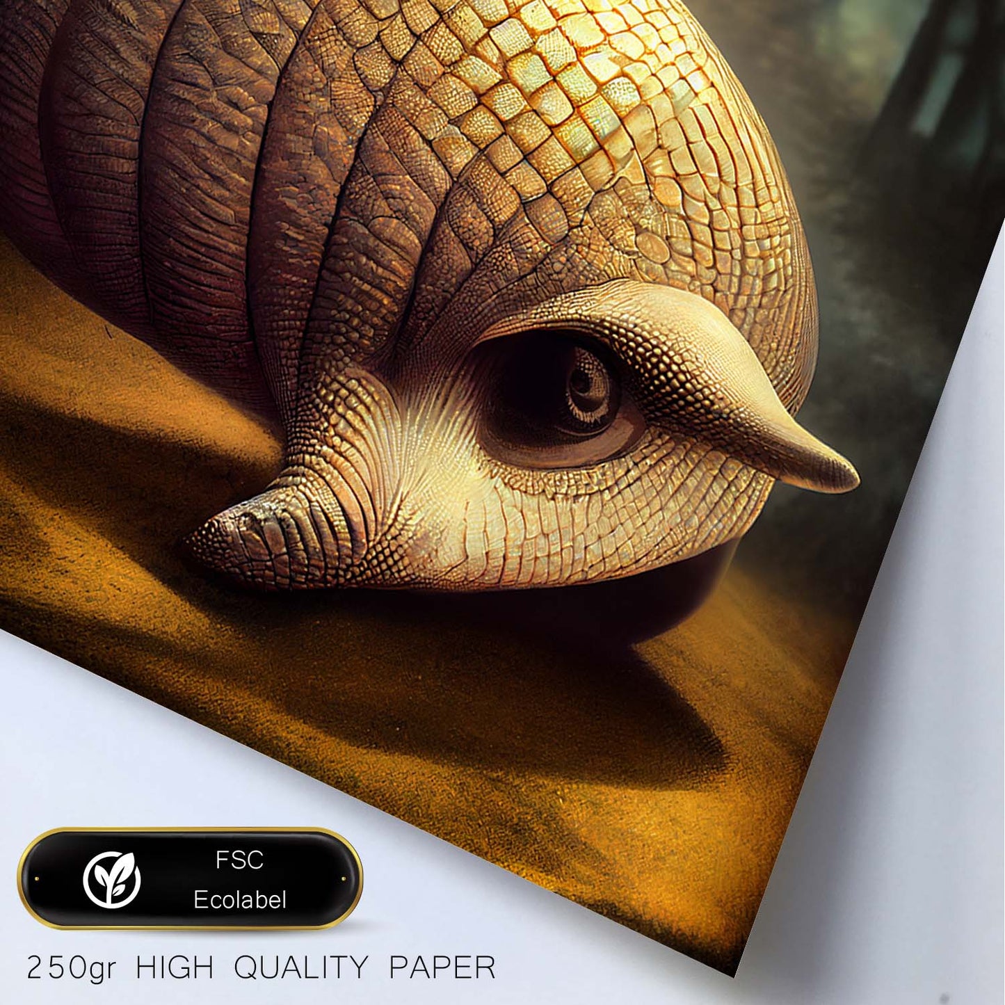 Nacnic Lámina Armadillo Racional estilo T. Burton. Ilustraciones y pósters de animales inspirados en el arte gótico y oscuro de Burton. Diseño y Decoración de Interiores.-Artwork-Nacnic-Nacnic Estudio SL