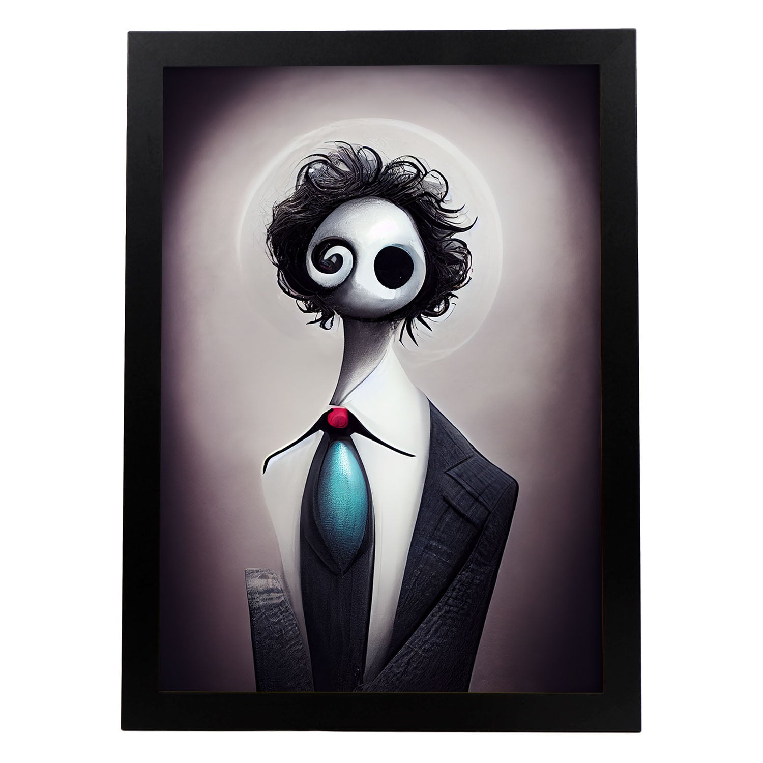 Nacnic Lámina Asesor Amistoso al estilo de T. Burton. Ilustraciones de profesiones y oficios inspiradas en arte gótico y oscuro. Diseño y Decoración de Interiores.-Artwork-Nacnic-A3-Sin marco-Nacnic Estudio SL