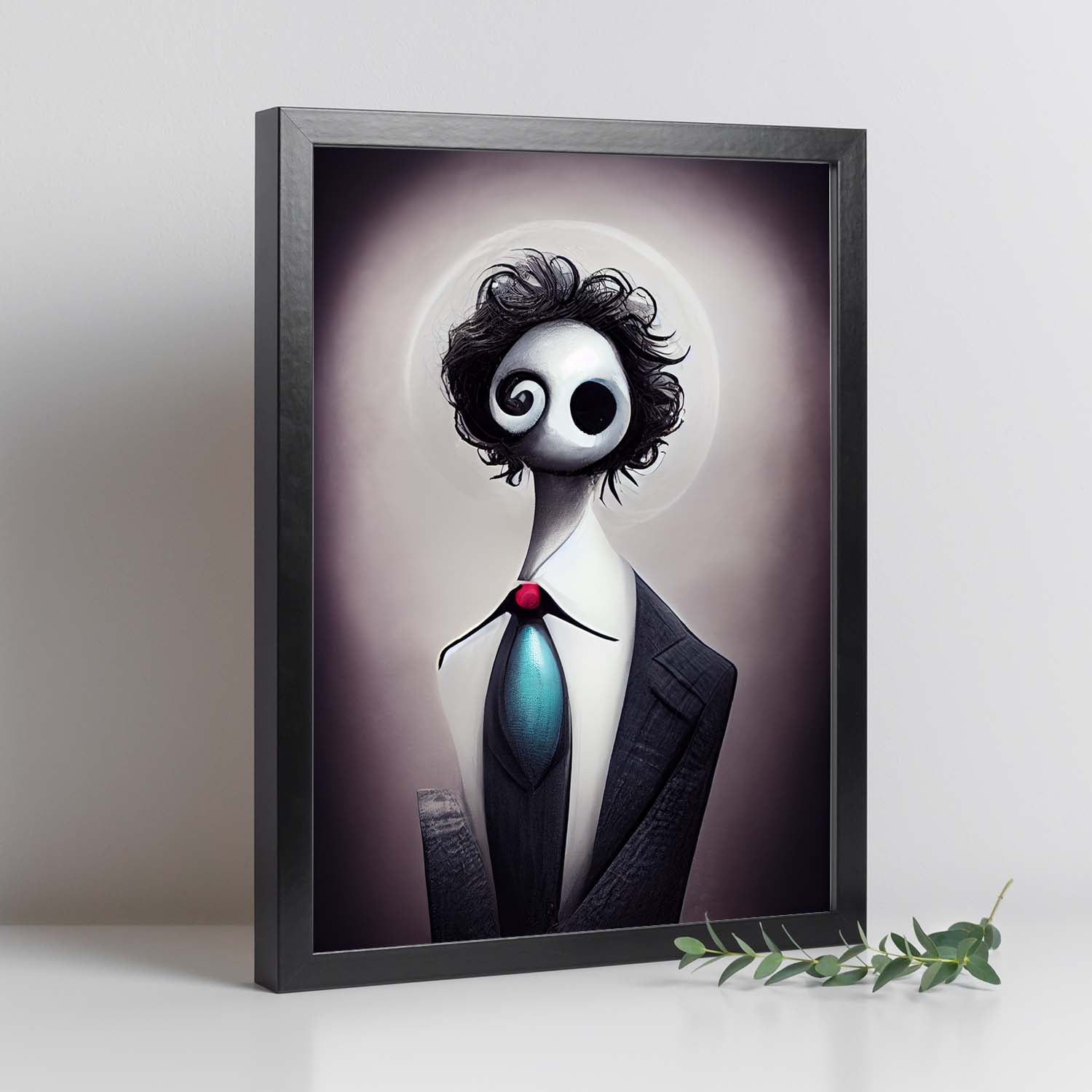 Nacnic Lámina Asesor Amistoso al estilo de T. Burton. Ilustraciones de profesiones y oficios inspiradas en arte gótico y oscuro. Diseño y Decoración de Interiores.-Artwork-Nacnic-Nacnic Estudio SL