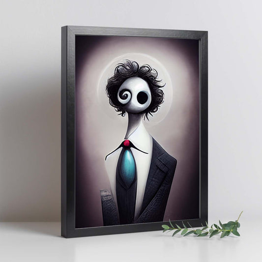 Nacnic Lámina Asesor Amistoso al estilo de T. Burton. Ilustraciones de profesiones y oficios inspiradas en arte gótico y oscuro. Diseño y Decoración de Interiores.-Artwork-Nacnic-Nacnic Estudio SL