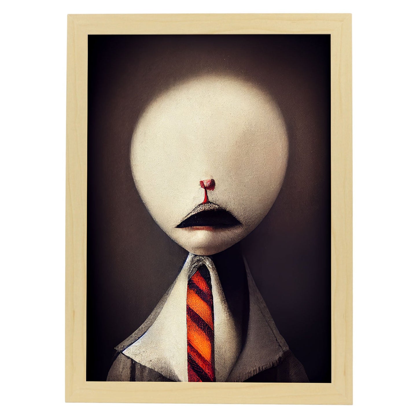 Nacnic Lámina Asesor Práctico al estilo de T. Burton. Ilustraciones de profesiones y oficios inspiradas en arte gótico y oscuro. Diseño y Decoración de Interiores.-Artwork-Nacnic-A4-Marco Madera clara-Nacnic Estudio SL