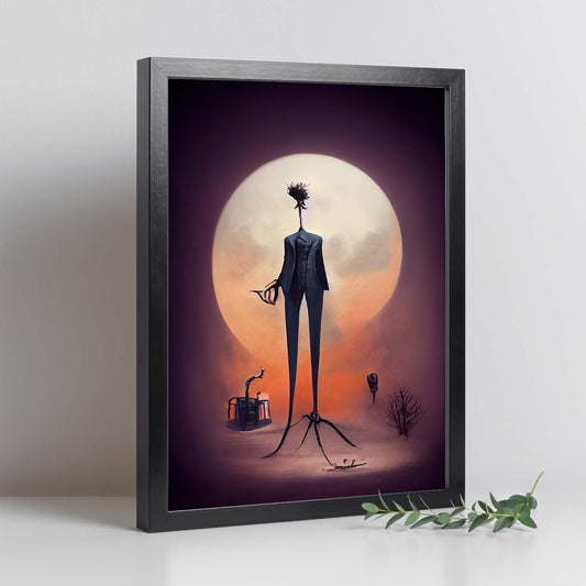 Nacnic Lámina Asesor Sociable al estilo de T. Burton. Ilustraciones de profesiones y oficios inspiradas en arte gótico y oscuro. Diseño y Decoración de Interiores.-Artwork-Nacnic-Nacnic Estudio SL