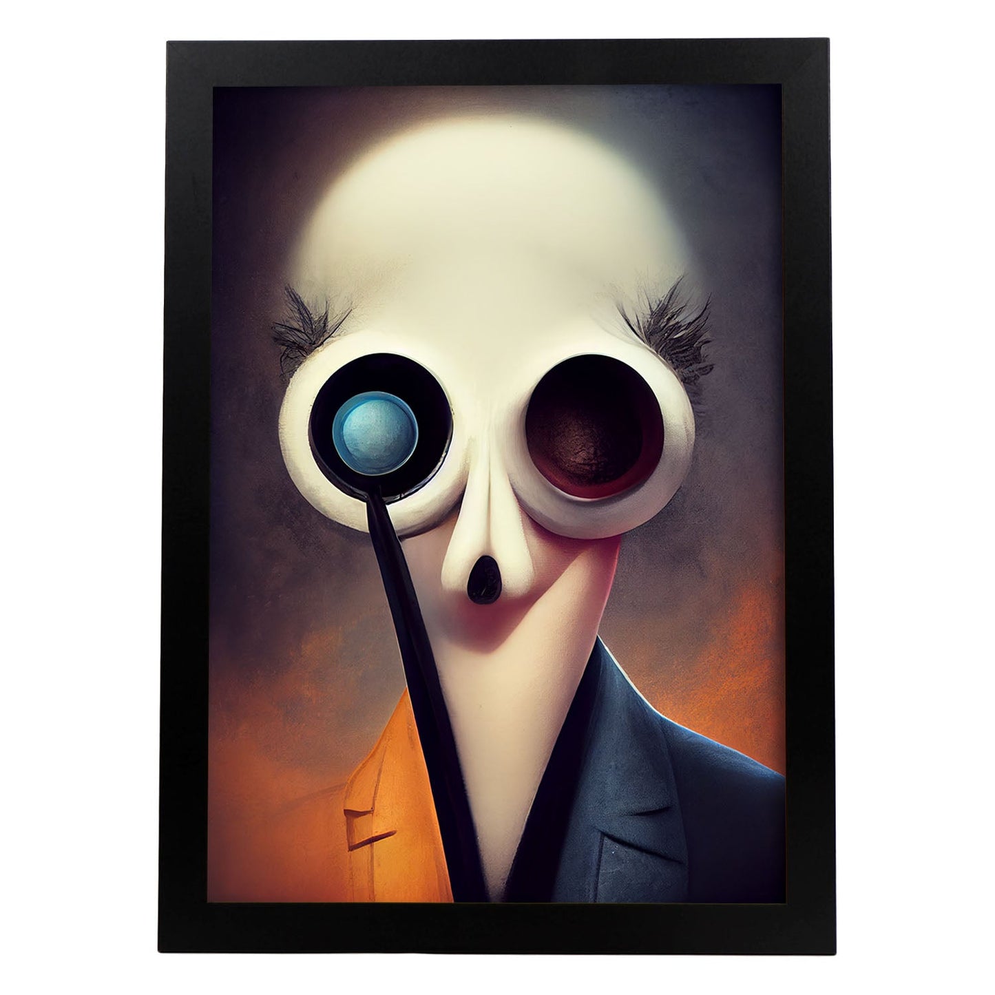 Nacnic Lámina Asesor Tolerante al estilo de T. Burton. Ilustraciones de profesiones y oficios inspiradas en arte gótico y oscuro. Diseño y Decoración de Interiores.-Artwork-Nacnic-A4-Sin marco-Nacnic Estudio SL