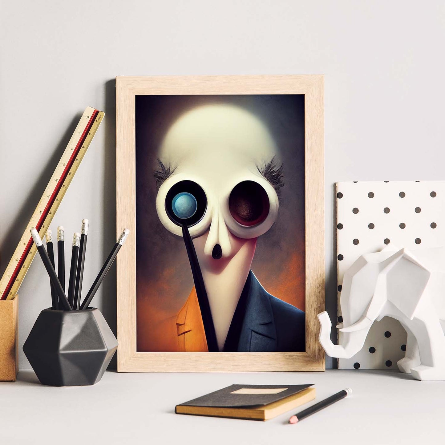 Nacnic Lámina Asesor Tolerante al estilo de T. Burton. Ilustraciones de profesiones y oficios inspiradas en arte gótico y oscuro. Diseño y Decoración de Interiores.-Artwork-Nacnic-Nacnic Estudio SL