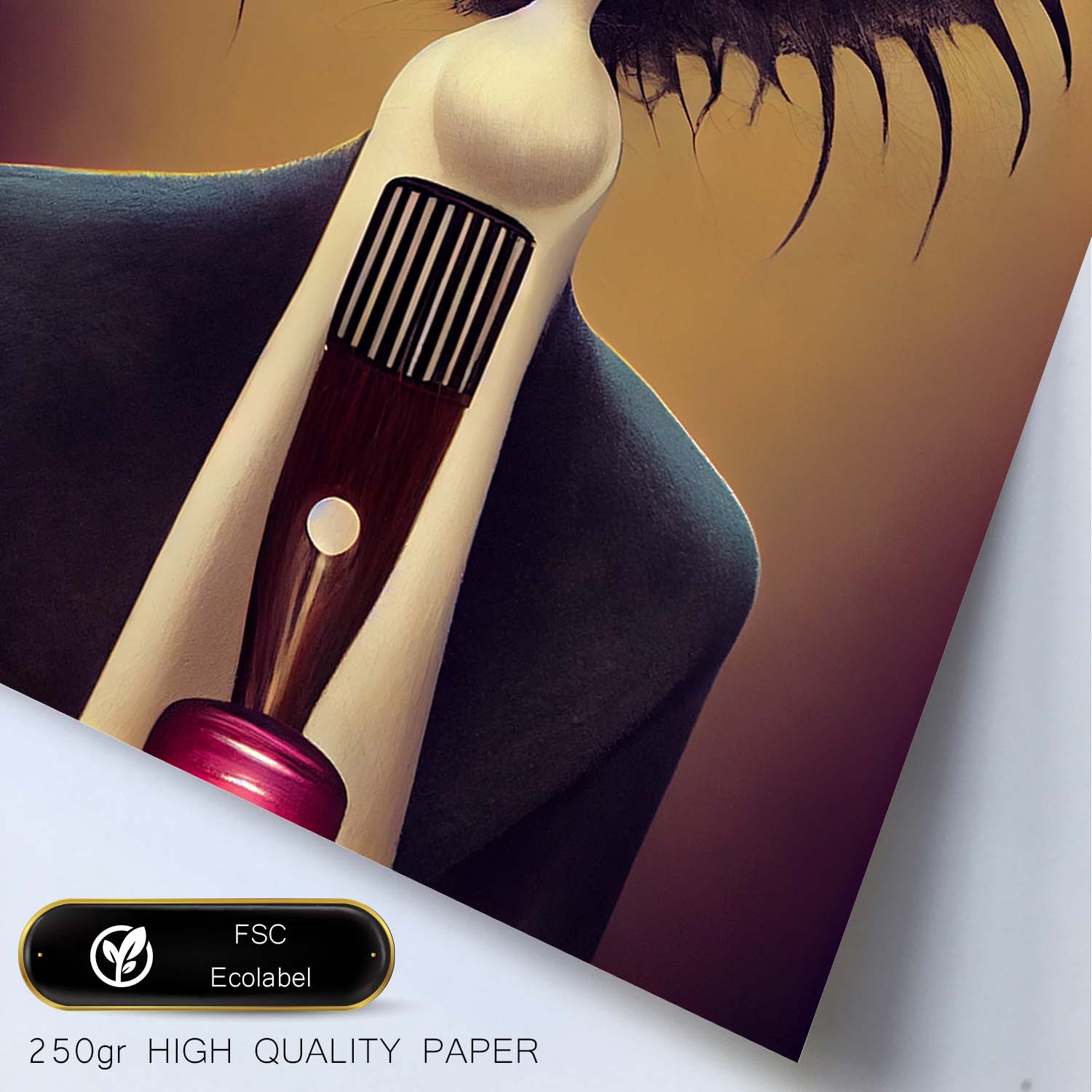 Nacnic Lámina Barbero Creativo al estilo de T. Burton. Ilustraciones de profesiones y oficios inspiradas en arte gótico y oscuro. Diseño y Decoración de Interiores.-Artwork-Nacnic-Nacnic Estudio SL