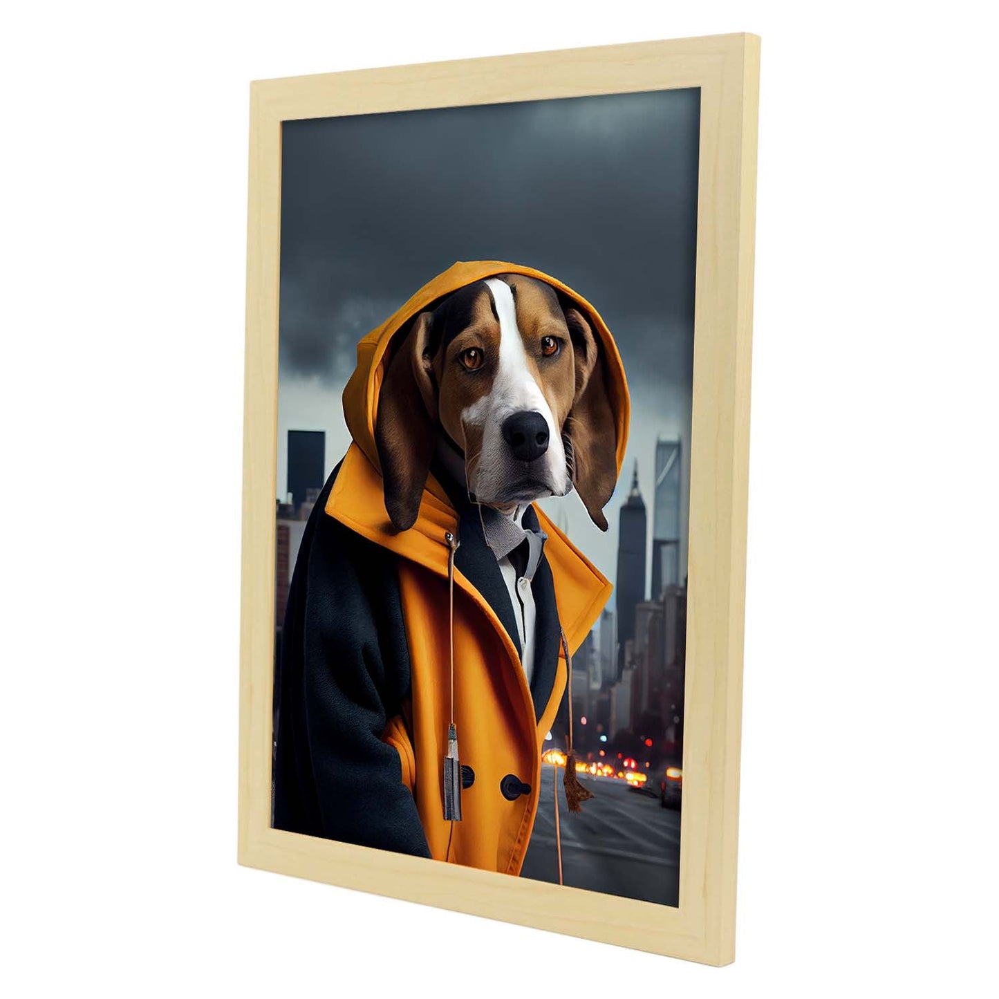 Nacnic Lámina Beagle Compasivo en estilo Fotografía a todo color. Divertidas ilustraciones realistas de animales con ropa humana. Diseño y Decoración de Interiores.-Artwork-Nacnic-Nacnic Estudio SL