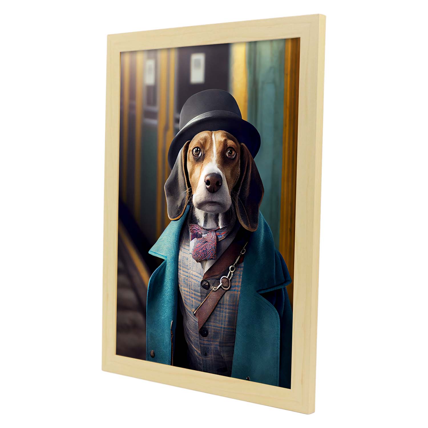 Nacnic Lámina Beagle Práctico en estilo Fotografía a todo color. Divertidas ilustraciones realistas de animales con ropa humana. Diseño y Decoración de Interiores.-Artwork-Nacnic-Nacnic Estudio SL
