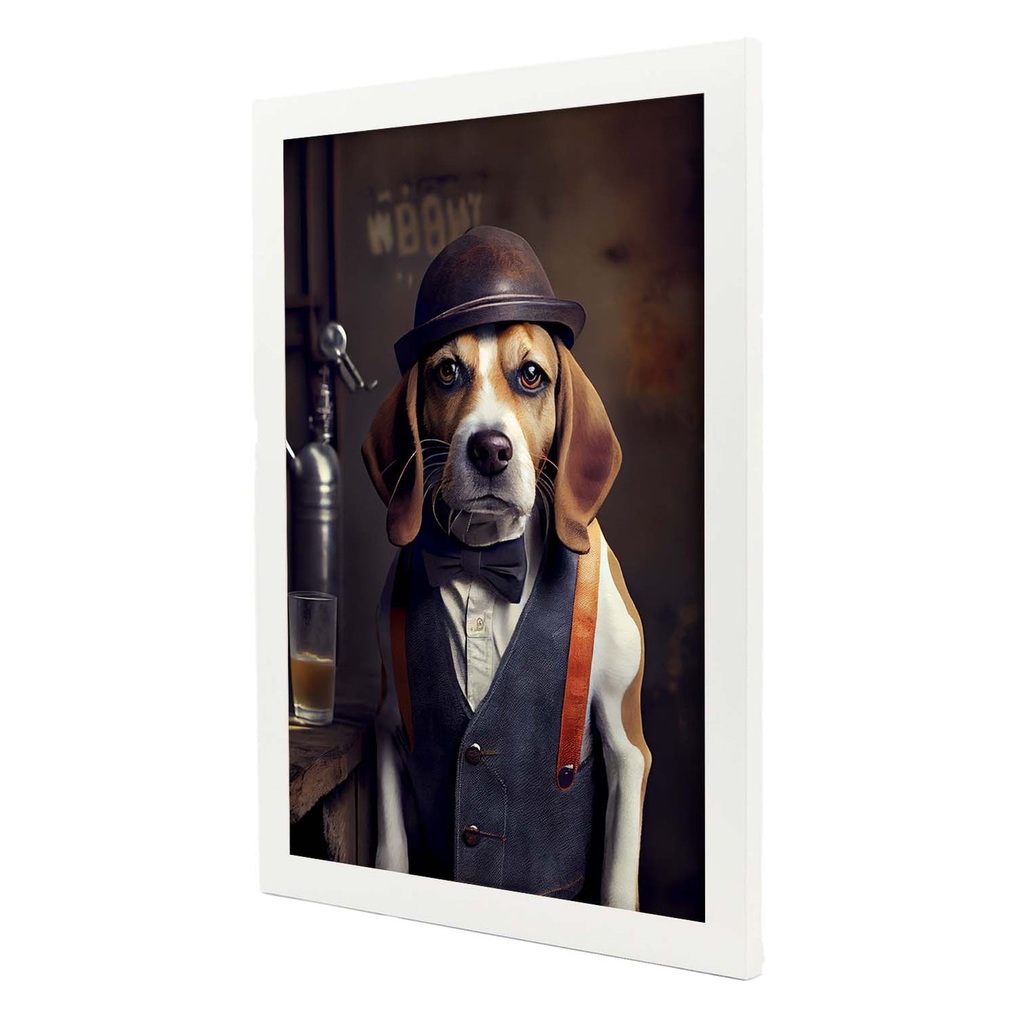 Nacnic Lámina Beagle Valiente en estilo Fotografía a todo color. Divertidas ilustraciones realistas de animales con ropa humana. Diseño y Decoración de Interiores.-Artwork-Nacnic-Nacnic Estudio SL