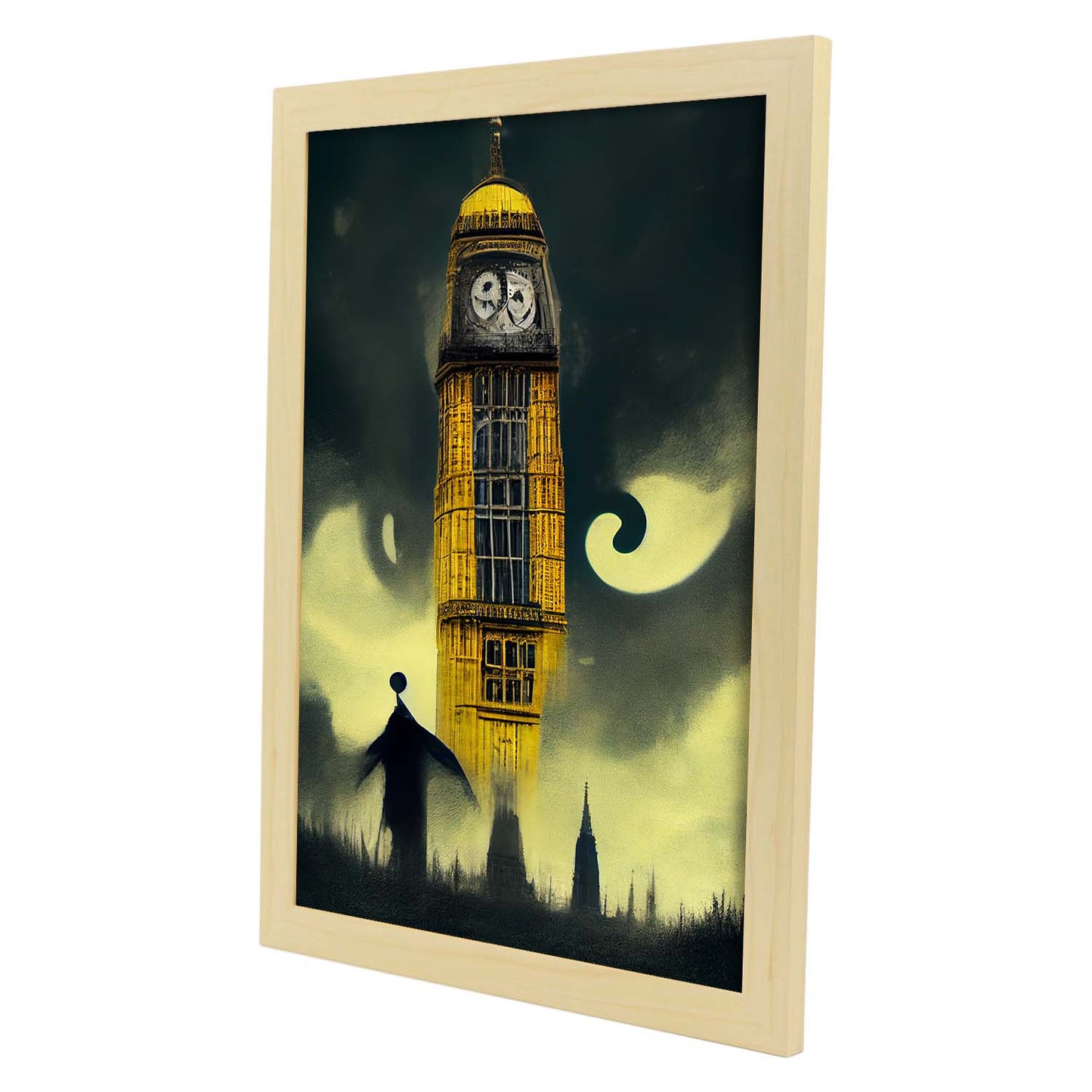 Nacnic Lámina Big Ben Generoso al estilo de T. Burton. Ilustraciones de monumentos, ciudades, paises inspiradas en arte gótico y oscuro. Diseño y Decoración de Interiores.-Artwork-Nacnic-Nacnic Estudio SL