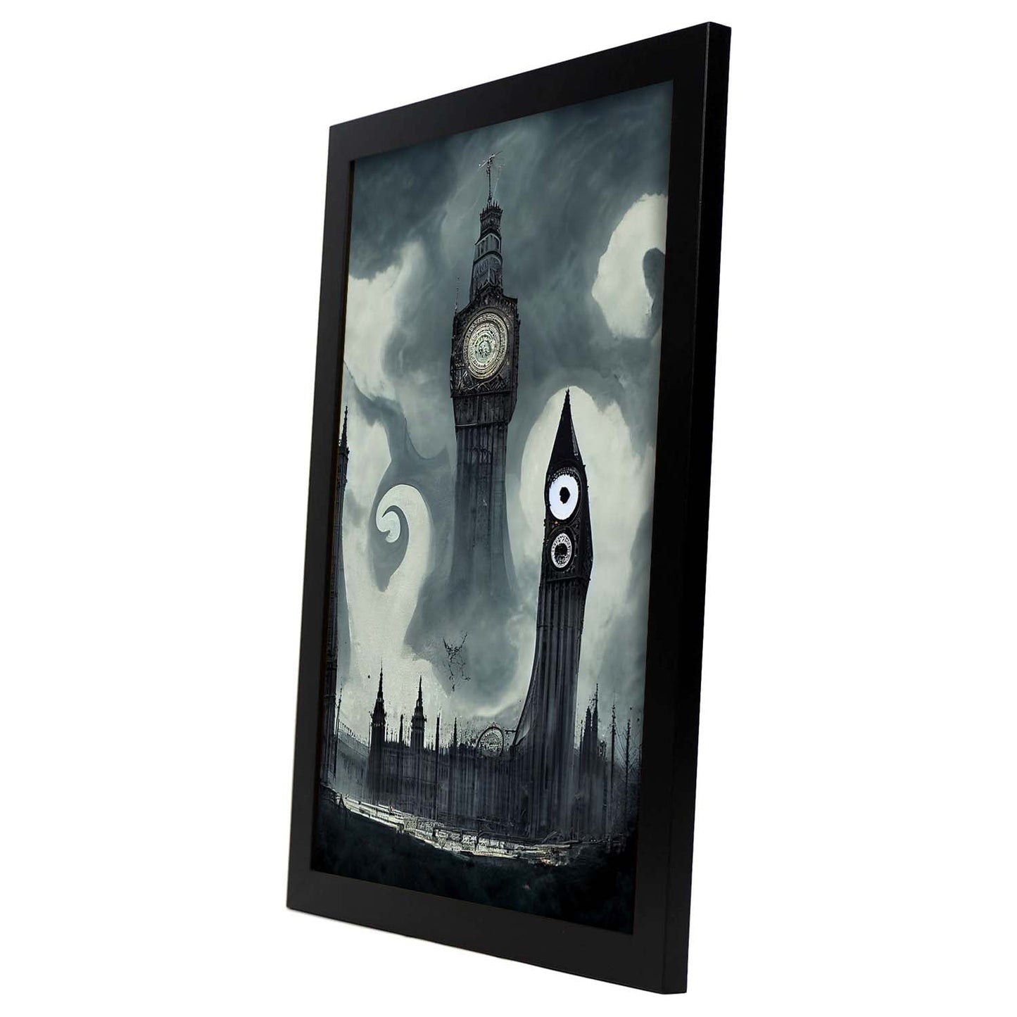 Nacnic Lámina Big Ben Inglaterra al estilo de T. Burton. Ilustraciones de monumentos, ciudades, paises inspiradas en arte gótico y oscuro. Diseño y Decoración de Interiores.-Artwork-Nacnic-Nacnic Estudio SL