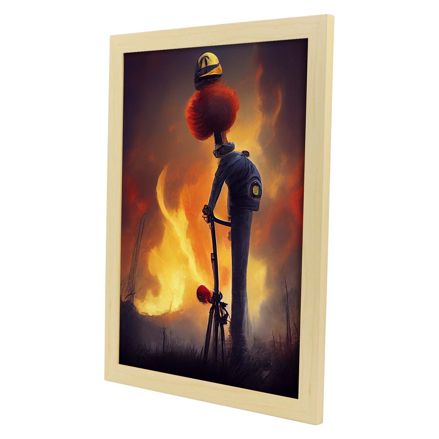 Nacnic Lámina Bombero Amable al estilo de T. Burton. Ilustraciones de profesiones y oficios inspiradas en arte gótico y oscuro. Diseño y Decoración de Interiores.-Artwork-Nacnic-Nacnic Estudio SL