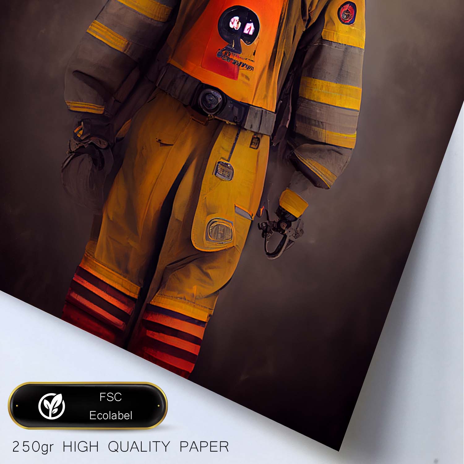 Nacnic Lámina Bombero Sensible al estilo de T. Burton. Ilustraciones de profesiones y oficios inspiradas en arte gótico y oscuro. Diseño y Decoración de Interiores.-Artwork-Nacnic-Nacnic Estudio SL