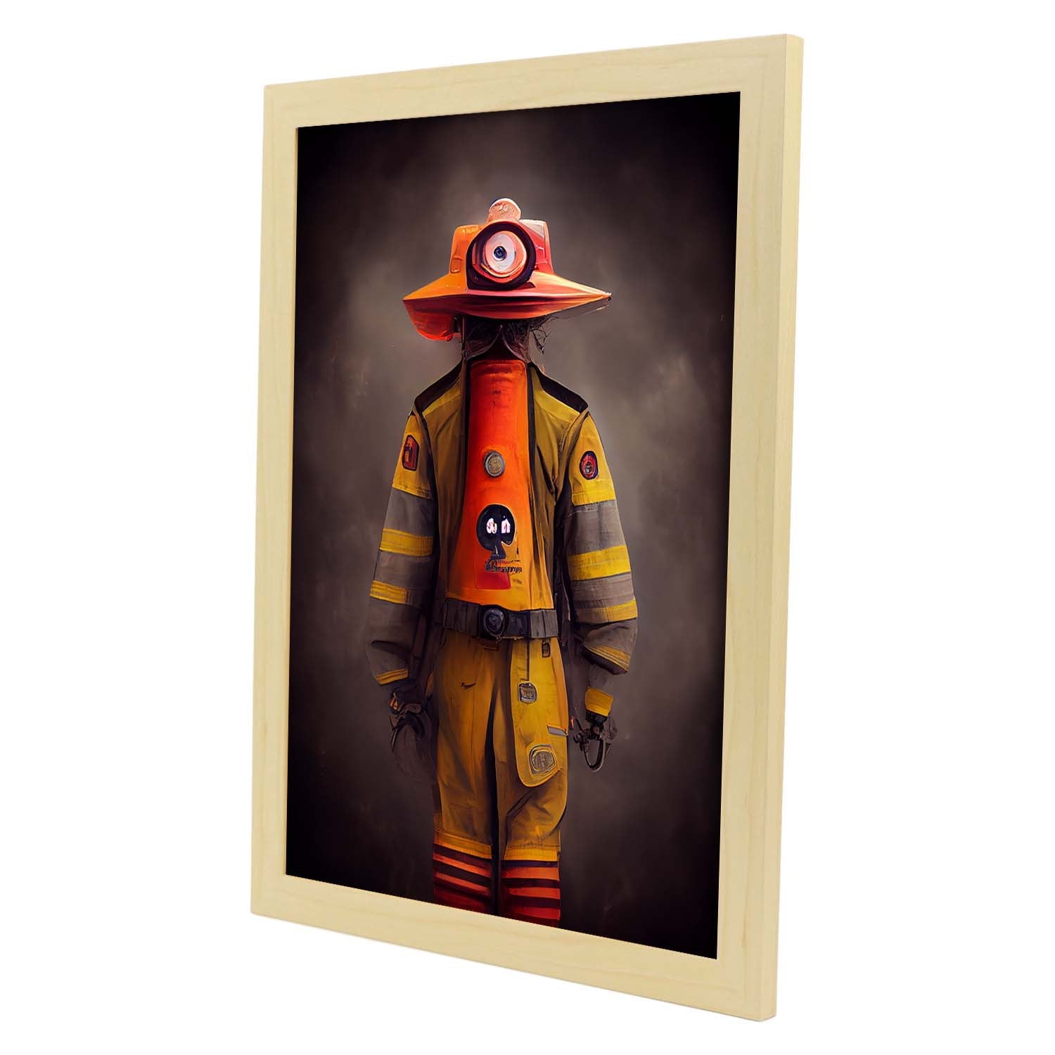 Nacnic Lámina Bombero Sensible al estilo de T. Burton. Ilustraciones de profesiones y oficios inspiradas en arte gótico y oscuro. Diseño y Decoración de Interiores.-Artwork-Nacnic-Nacnic Estudio SL
