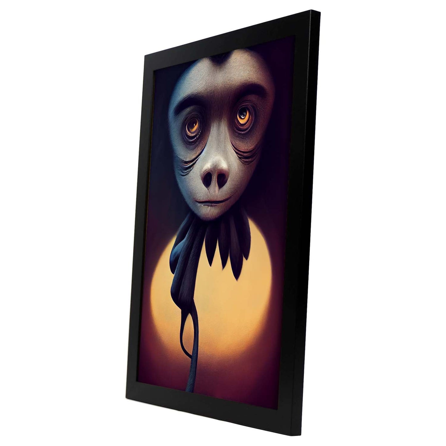 Nacnic Lámina Bonobo Dinámico estilo T. Burton. Ilustraciones y pósters de animales inspirados en el arte gótico y oscuro de Burton. Diseño y Decoración de Interiores.-Artwork-Nacnic-Nacnic Estudio SL