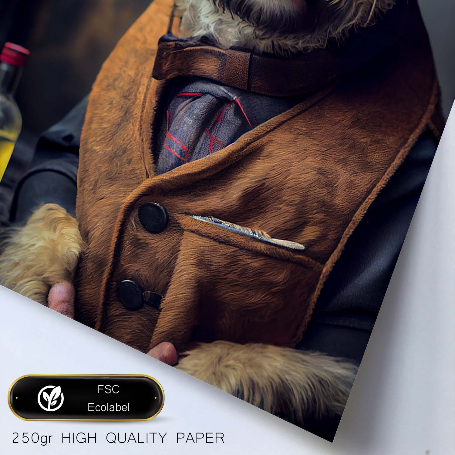 Nacnic Lámina Border Terrier Responsable en estilo Fotografía a todo color. Divertidas ilustraciones realistas de animales con ropa humana. Diseño y Decoración de Interiores.-Artwork-Nacnic-Nacnic Estudio SL