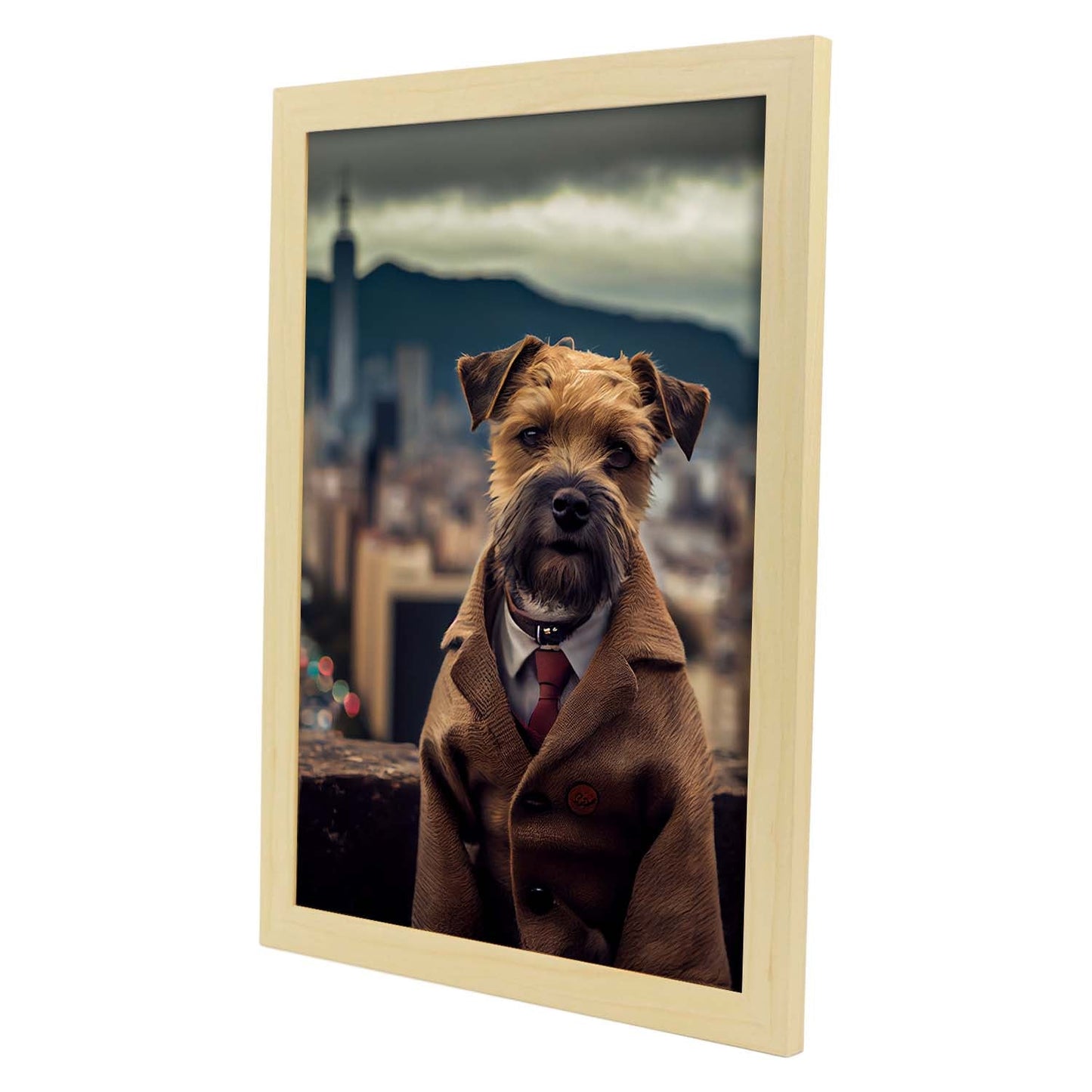 Nacnic Lámina Border Terrier Tolerante en estilo Fotografía a todo color. Divertidas ilustraciones realistas de animales con ropa humana. Diseño y Decoración de Interiores.-Artwork-Nacnic-Nacnic Estudio SL