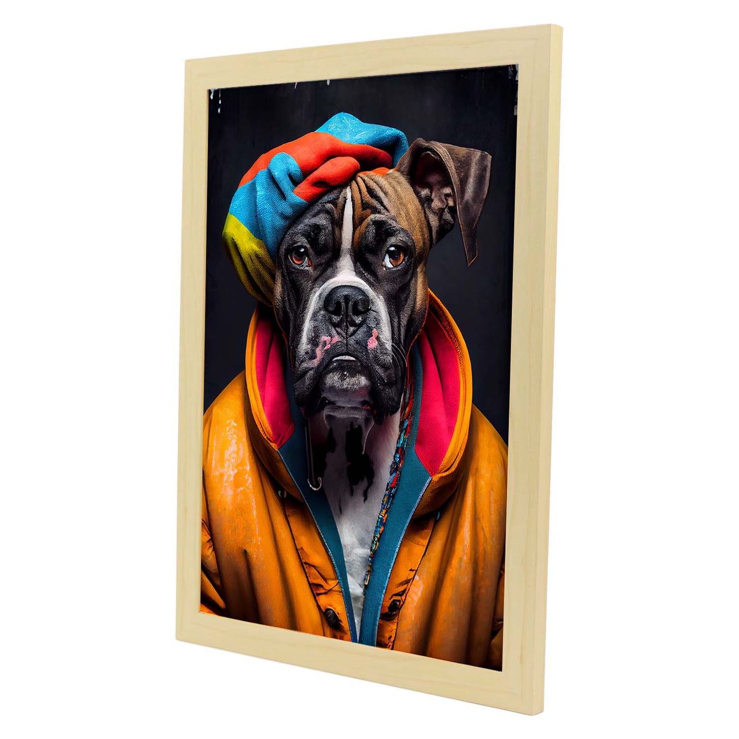 Nacnic Lámina Boxer colorido Dinámico en estilo Fotografía a todo color. Divertidas ilustraciones realistas de animales con ropa humana. Diseño y Decoración de Interiores.-Artwork-Nacnic-Nacnic Estudio SL