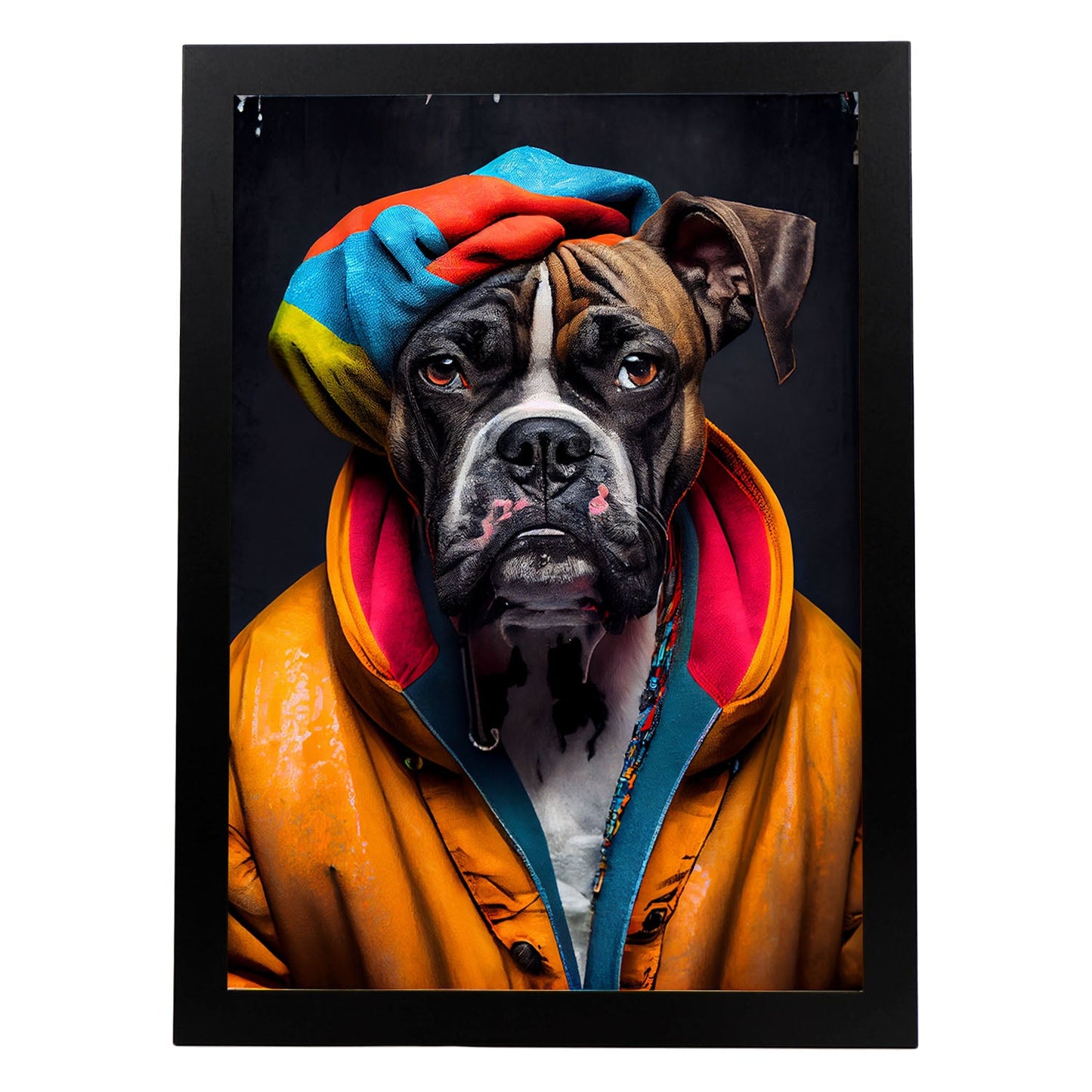 Nacnic Lámina Boxer colorido Dinámico en estilo Fotografía a todo color. Divertidas ilustraciones realistas de animales con ropa humana. Diseño y Decoración de Interiores.-Artwork-Nacnic-A4-Sin marco-Nacnic Estudio SL