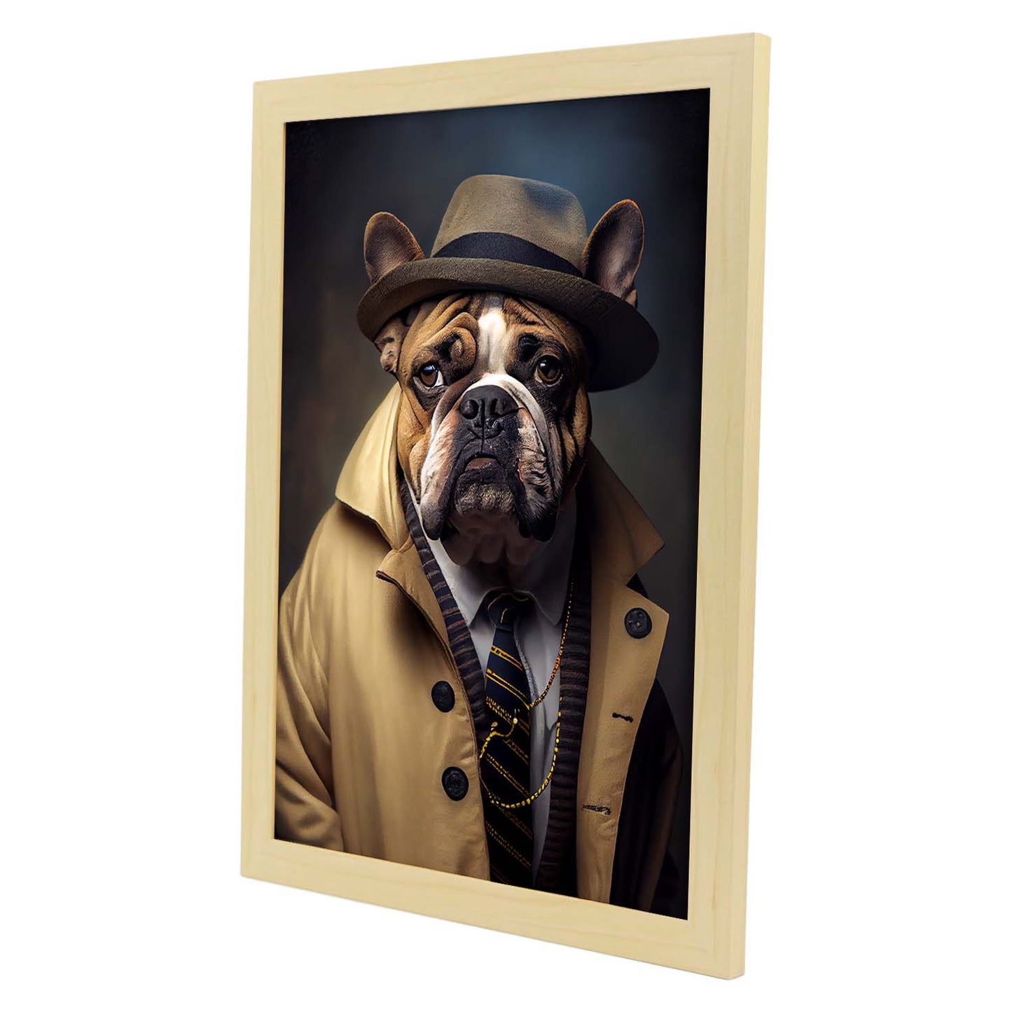 Nacnic Lámina Bulldog 2 Energético en estilo Fotografía a todo color. Divertidas ilustraciones realistas de animales con ropa humana. Diseño y Decoración de Interiores.-Artwork-Nacnic-Nacnic Estudio SL
