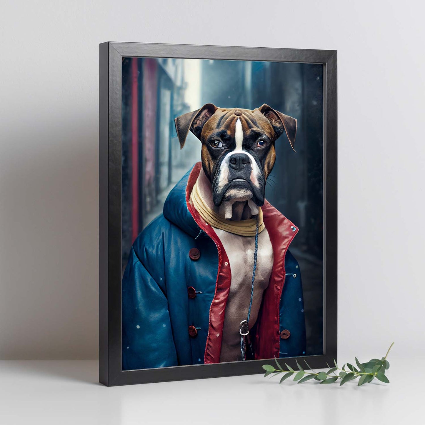 Nacnic Lámina Bulldog Energético en estilo Fotografía a todo color. Divertidas ilustraciones realistas de animales con ropa humana. Diseño y Decoración de Interiores.-Artwork-Nacnic-Nacnic Estudio SL