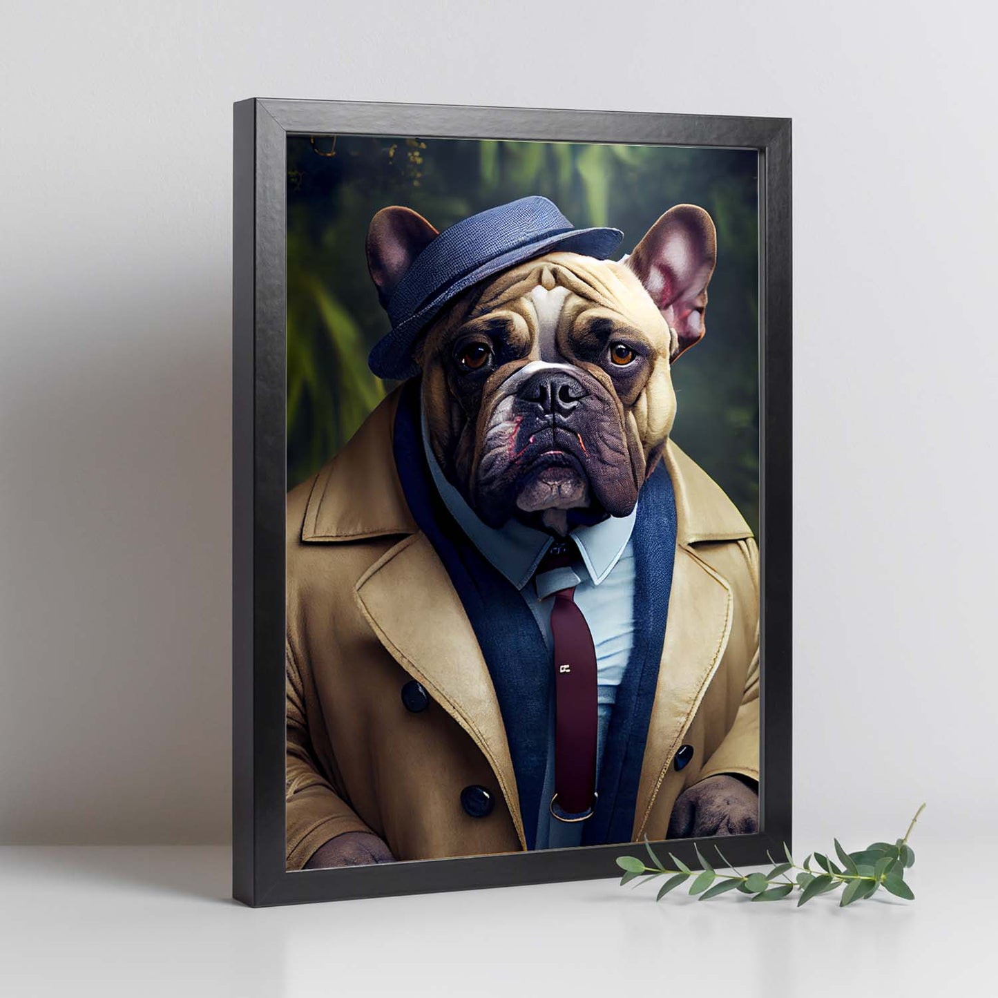 Nacnic Lámina Bulldog trajeado Leal en estilo Fotografía a todo color. Divertidas ilustraciones realistas de animales con ropa humana. Diseño y Decoración de Interiores.-Artwork-Nacnic-Nacnic Estudio SL
