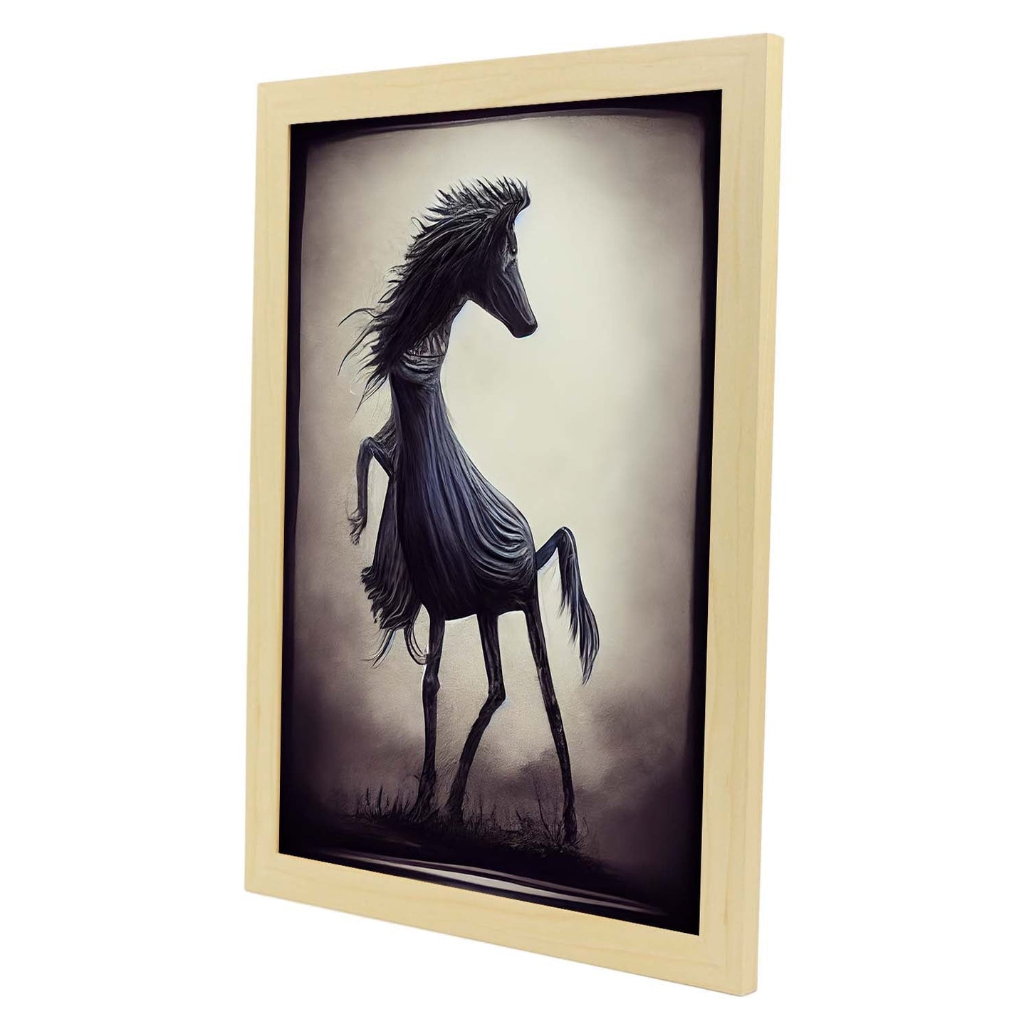 Nacnic Lámina Caballo Energético estilo T. Burton. Ilustraciones y pósters de animales inspirados en el arte gótico y oscuro de Burton. Diseño y Decoración de Interiores.-Artwork-Nacnic-Nacnic Estudio SL