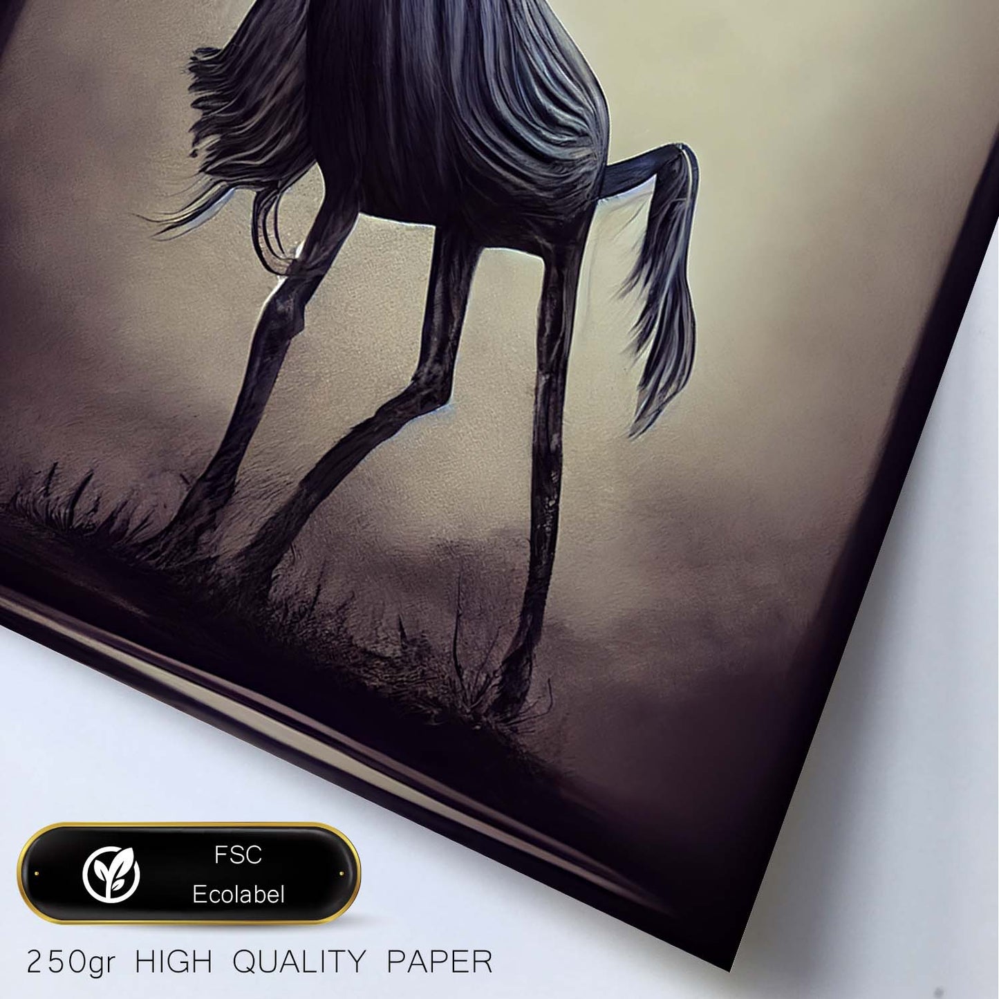 Nacnic Lámina Caballo Energético estilo T. Burton. Ilustraciones y pósters de animales inspirados en el arte gótico y oscuro de Burton. Diseño y Decoración de Interiores.-Artwork-Nacnic-Nacnic Estudio SL