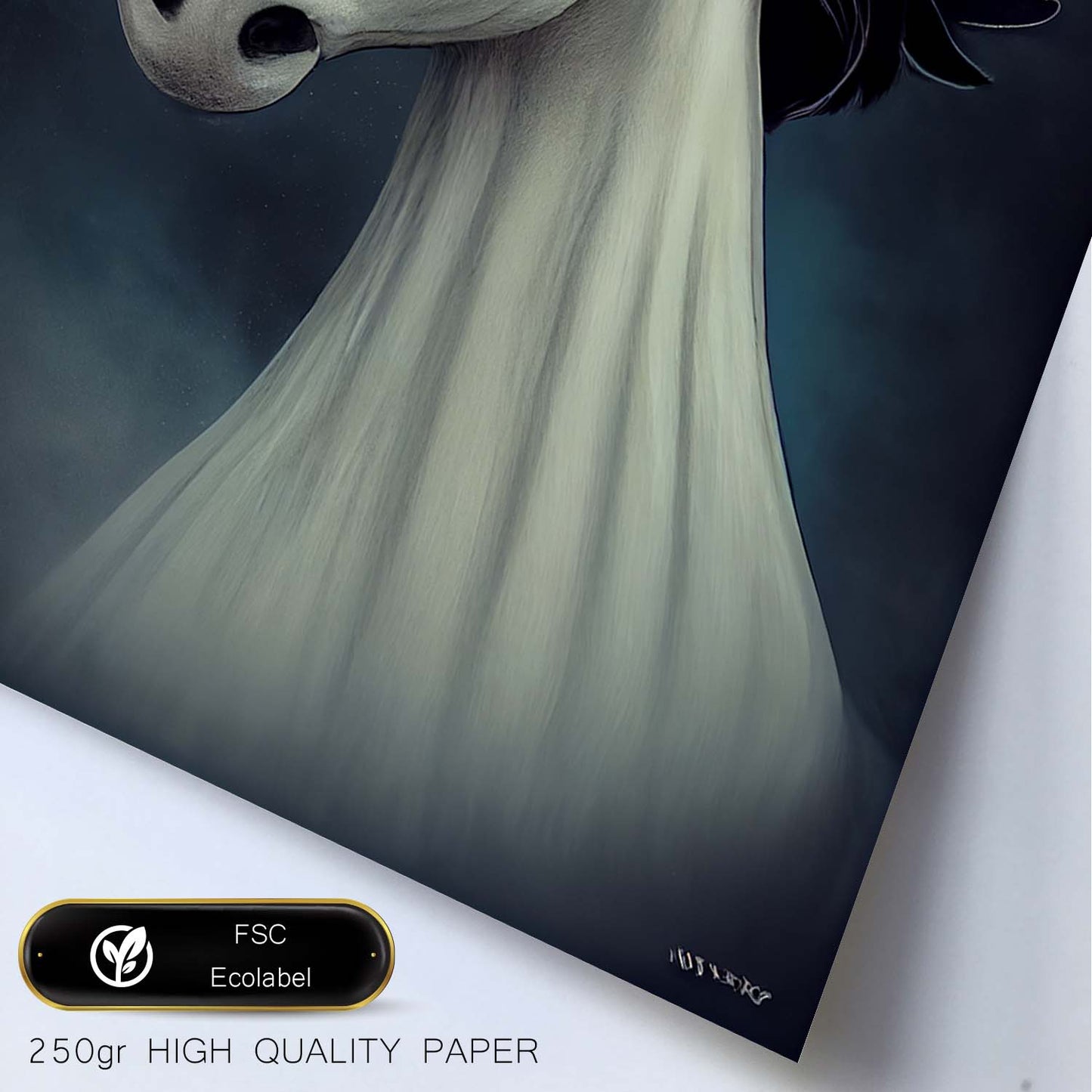 Nacnic Lámina Caballo Racional estilo T. Burton. Ilustraciones y pósters de animales inspirados en el arte gótico y oscuro de Burton. Diseño y Decoración de Interiores.-Artwork-Nacnic-Nacnic Estudio SL