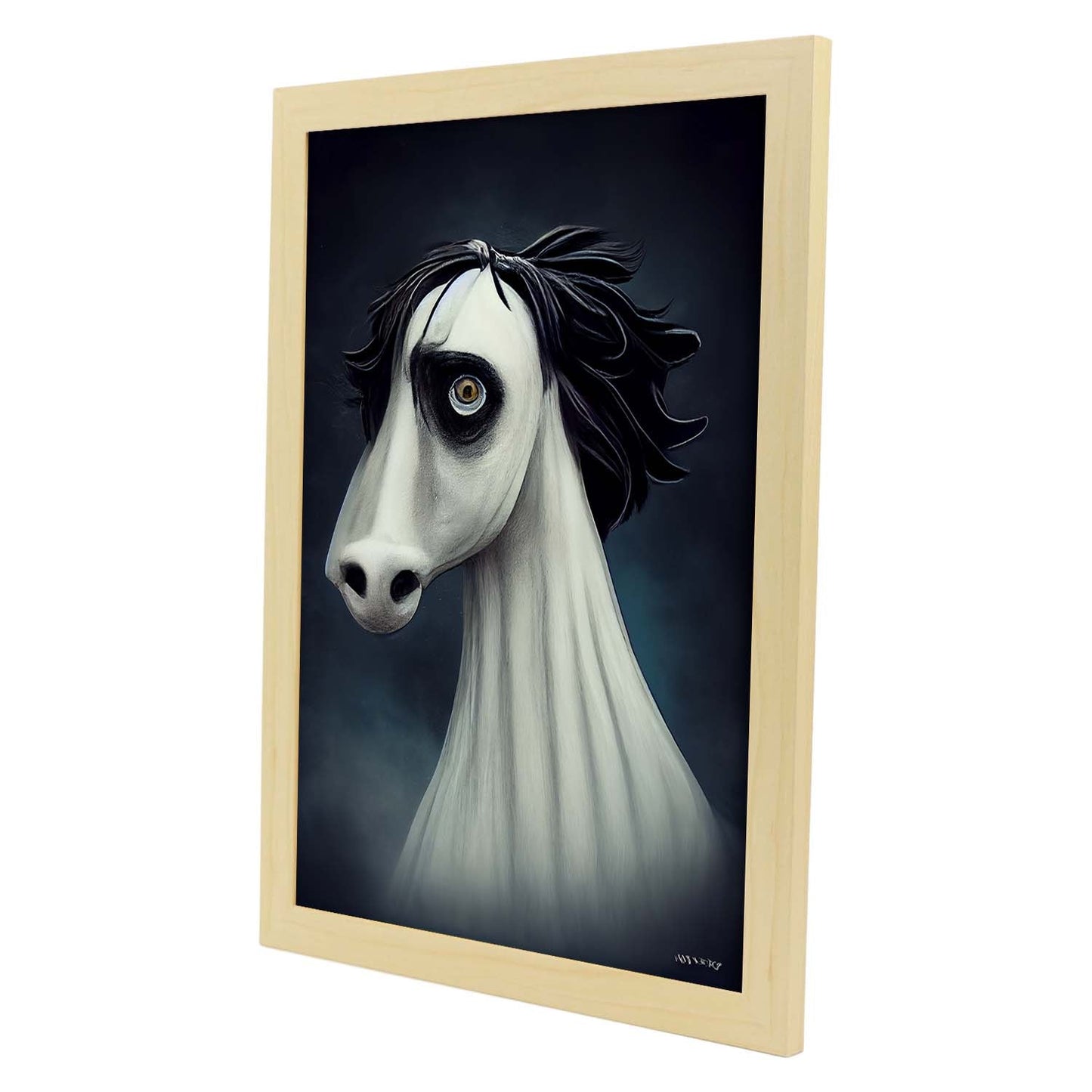 Nacnic Lámina Caballo Racional estilo T. Burton. Ilustraciones y pósters de animales inspirados en el arte gótico y oscuro de Burton. Diseño y Decoración de Interiores.-Artwork-Nacnic-Nacnic Estudio SL