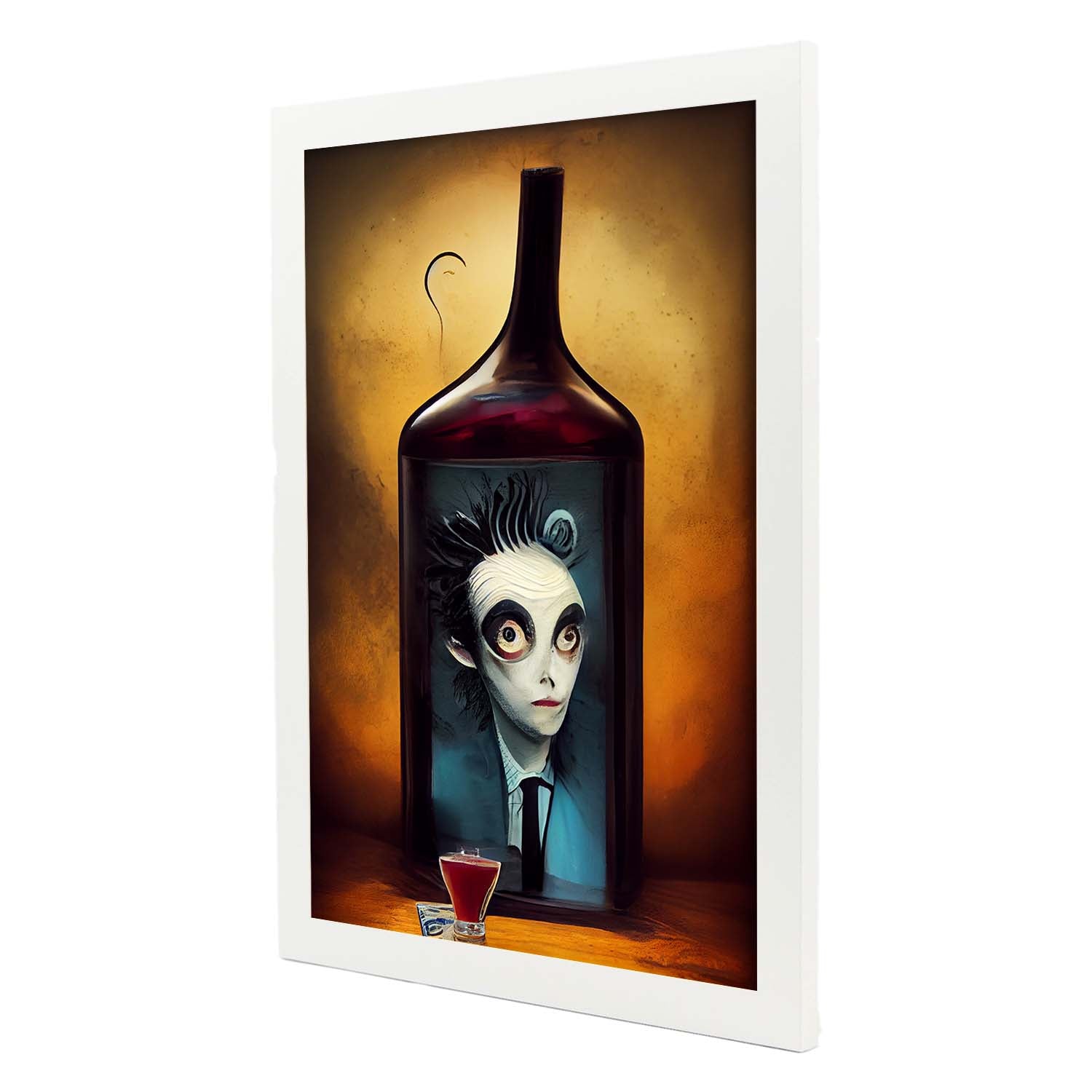 Nacnic Lámina Camarero Amistoso al estilo de T. Burton. Ilustraciones de profesiones y oficios inspiradas en arte gótico y oscuro. Diseño y Decoración de Interiores.-Artwork-Nacnic-Nacnic Estudio SL